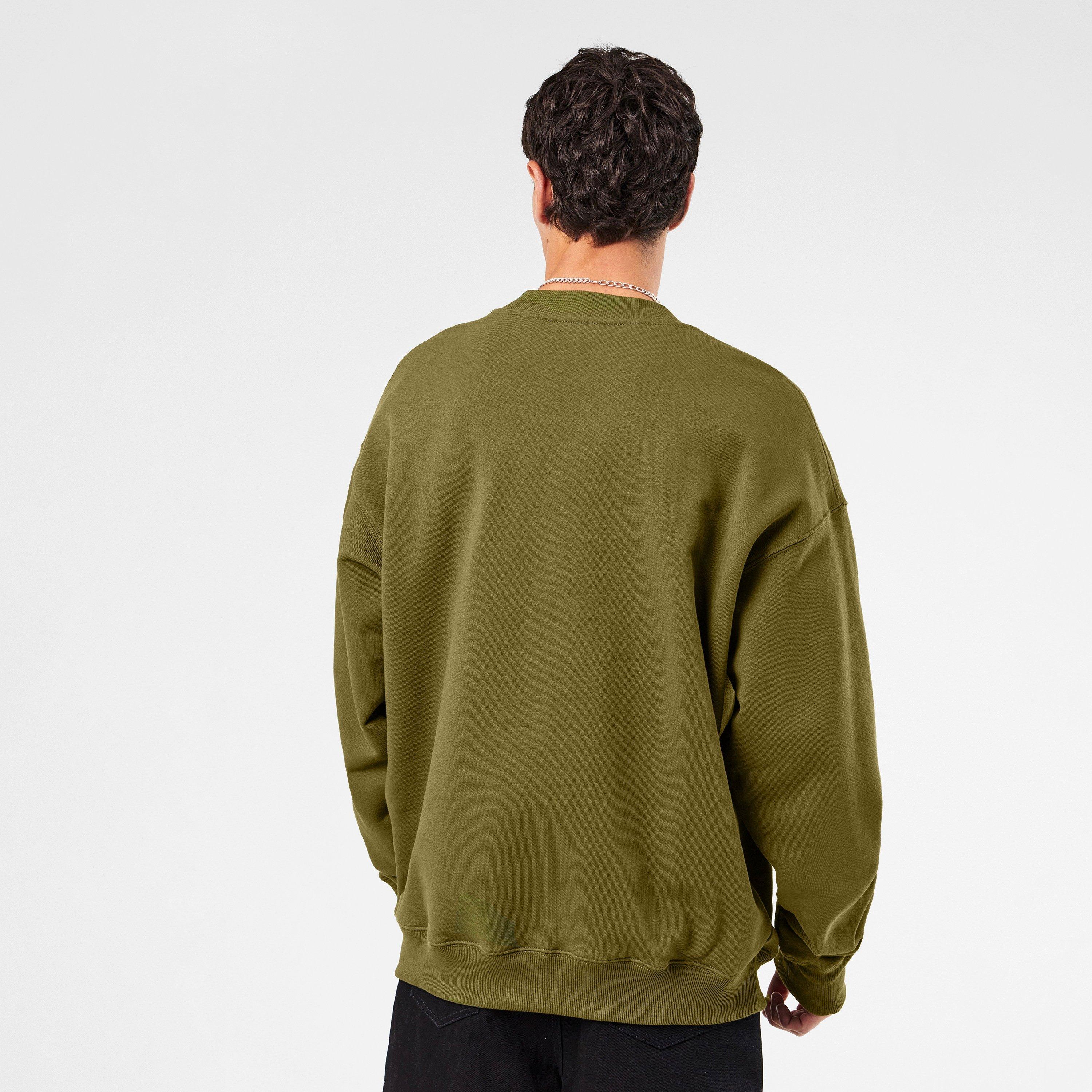 Moss/Black - Off White - Men's Skate Relaxed Fit Crew Sweatshirt - 4