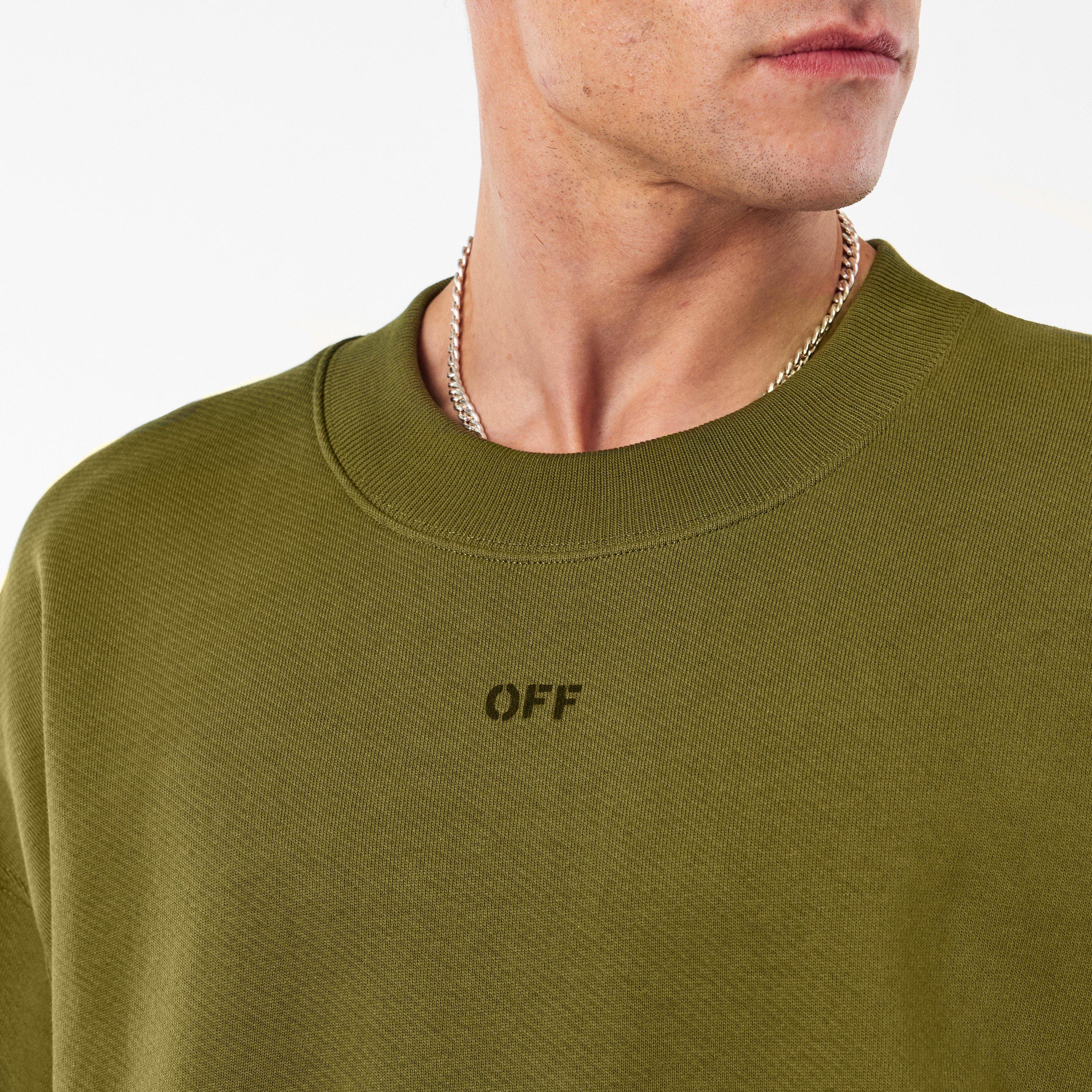 Moss/Black - Off White - Men's Skate Relaxed Fit Crew Sweatshirt - 5