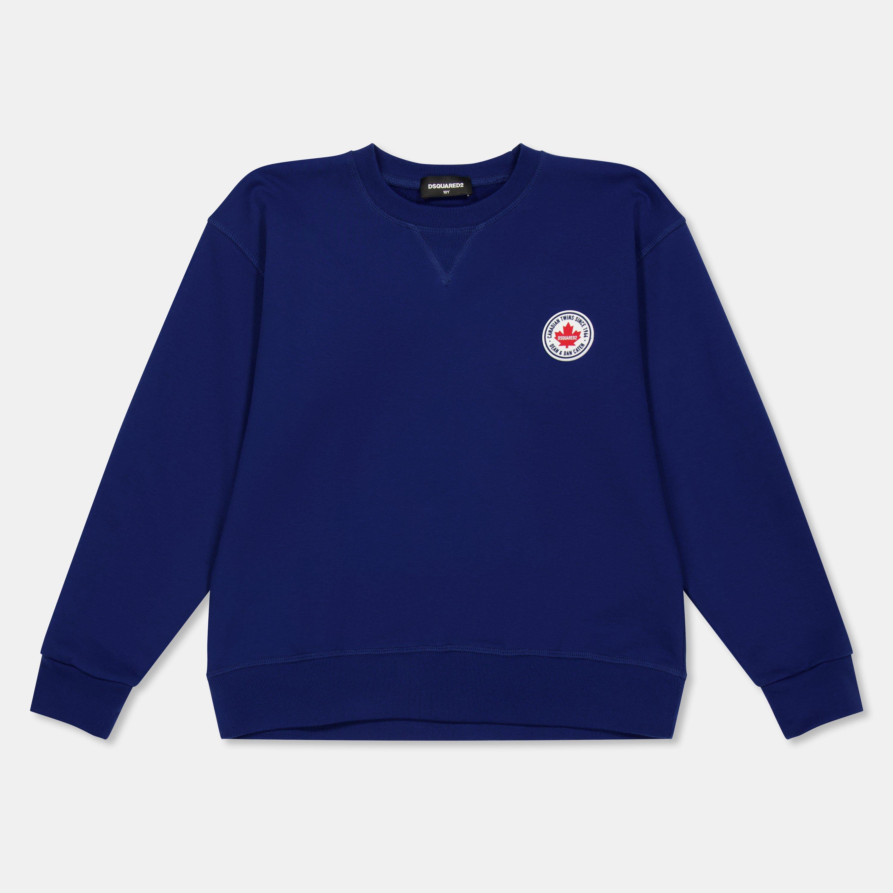 DSquared2 Kids' DSQ Logo Crew Sweatshirt - Blue DQ865 - Size 10Y