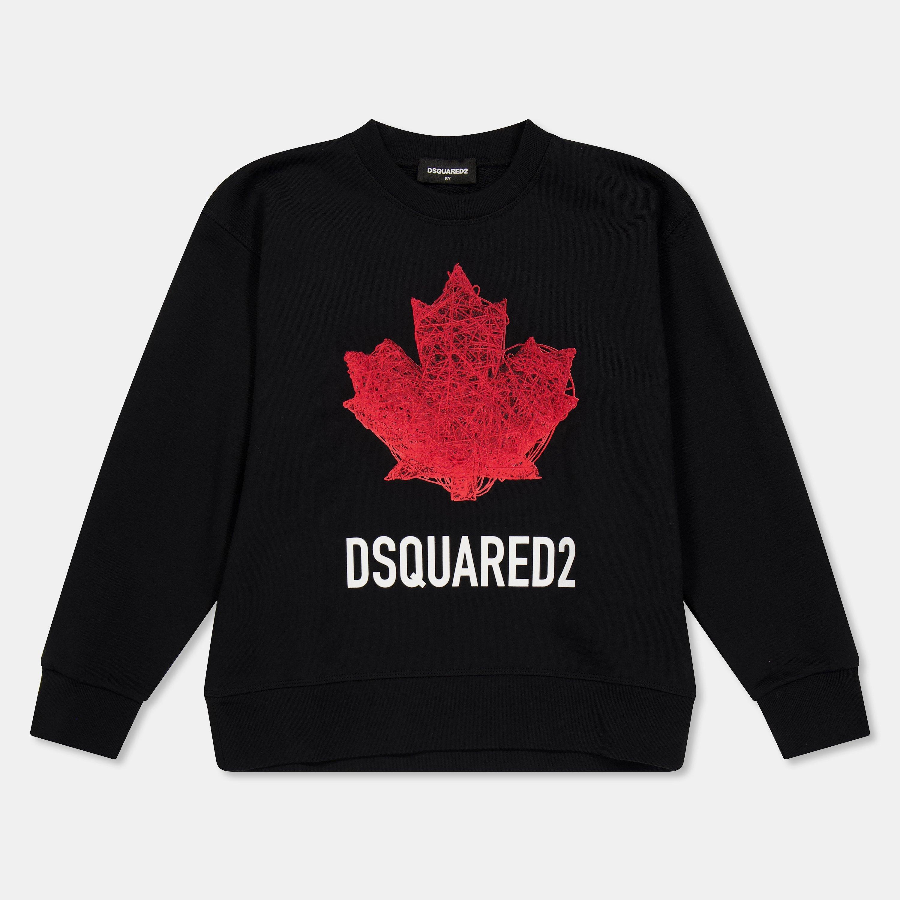 Black Red DQ900 - DSquared2 - Kids' DSQ Maple Crew Sweatshirt - 1