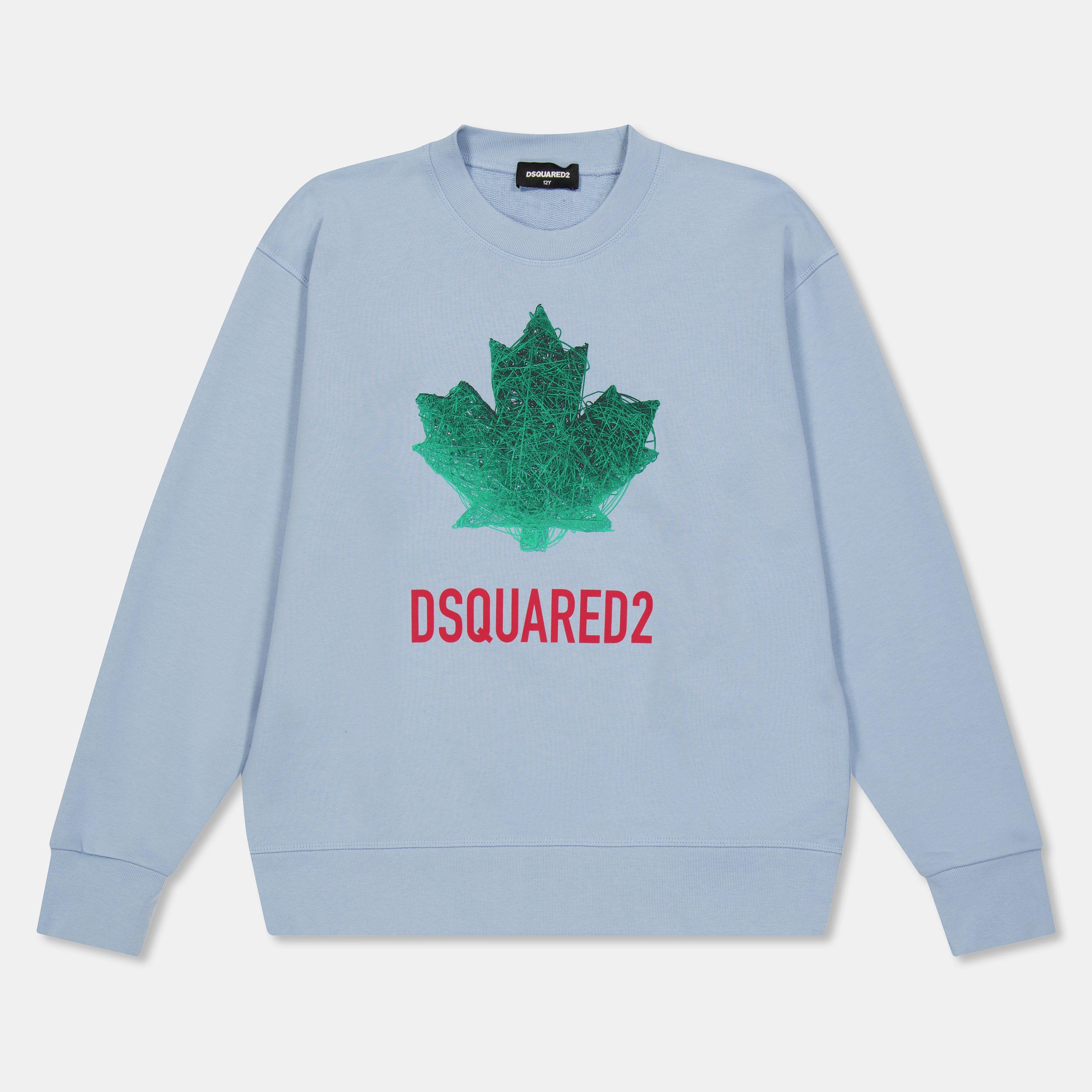 DSquared2 Kids' DSQ Maple Crew Sweatshirt - Blue DQ814 - Size 12Y