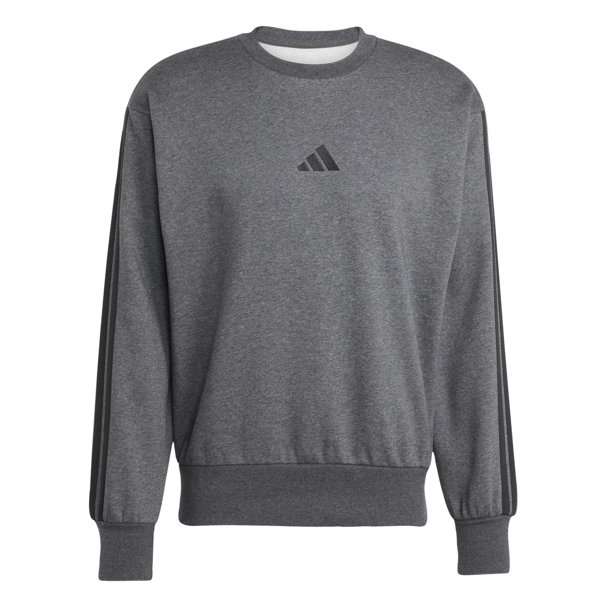 мъжко 's 3-Stripes Fleece Crew-Neck Sweatshirt