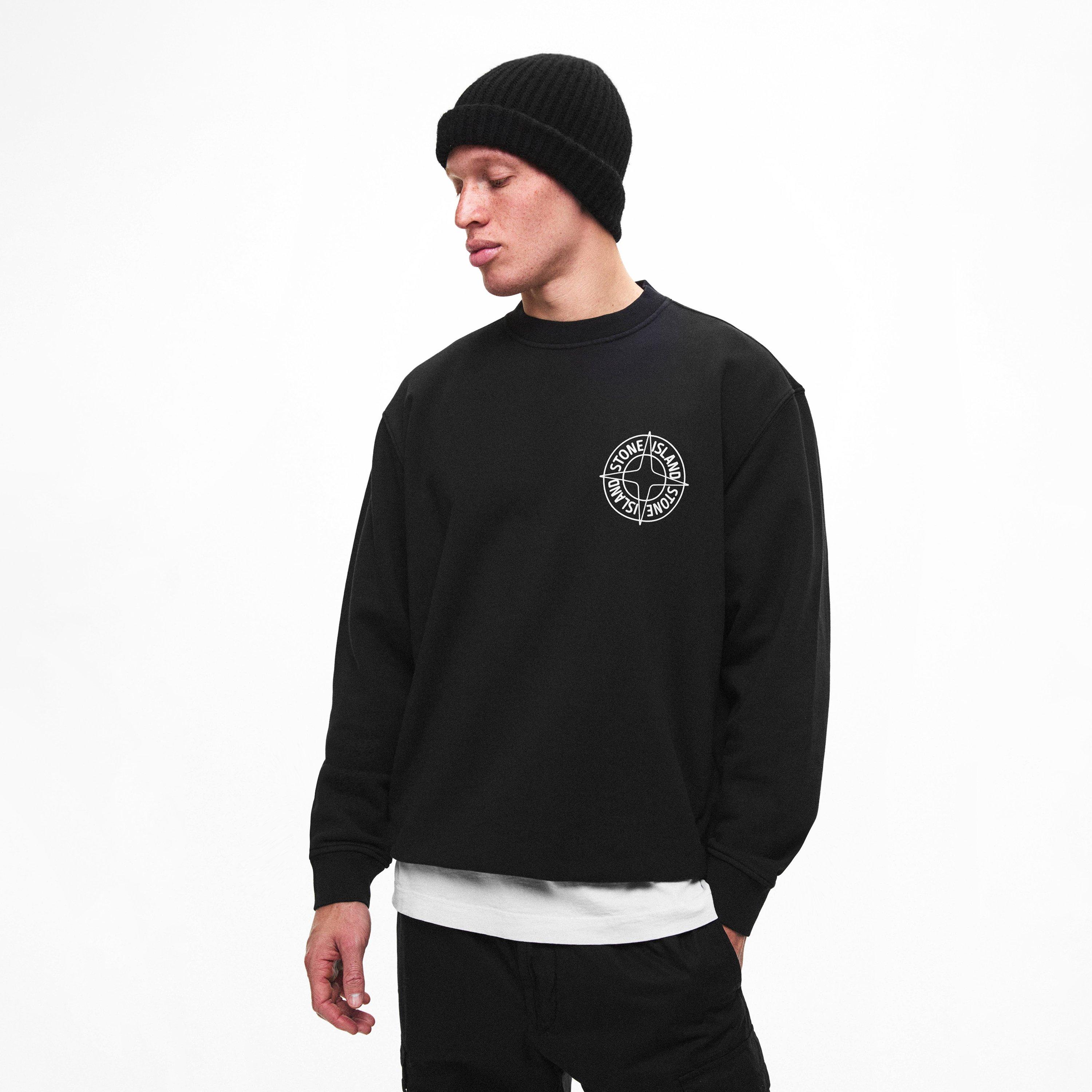 Black V0029 - Stone Island - Men's Compass Crew Sweatshirt - 3