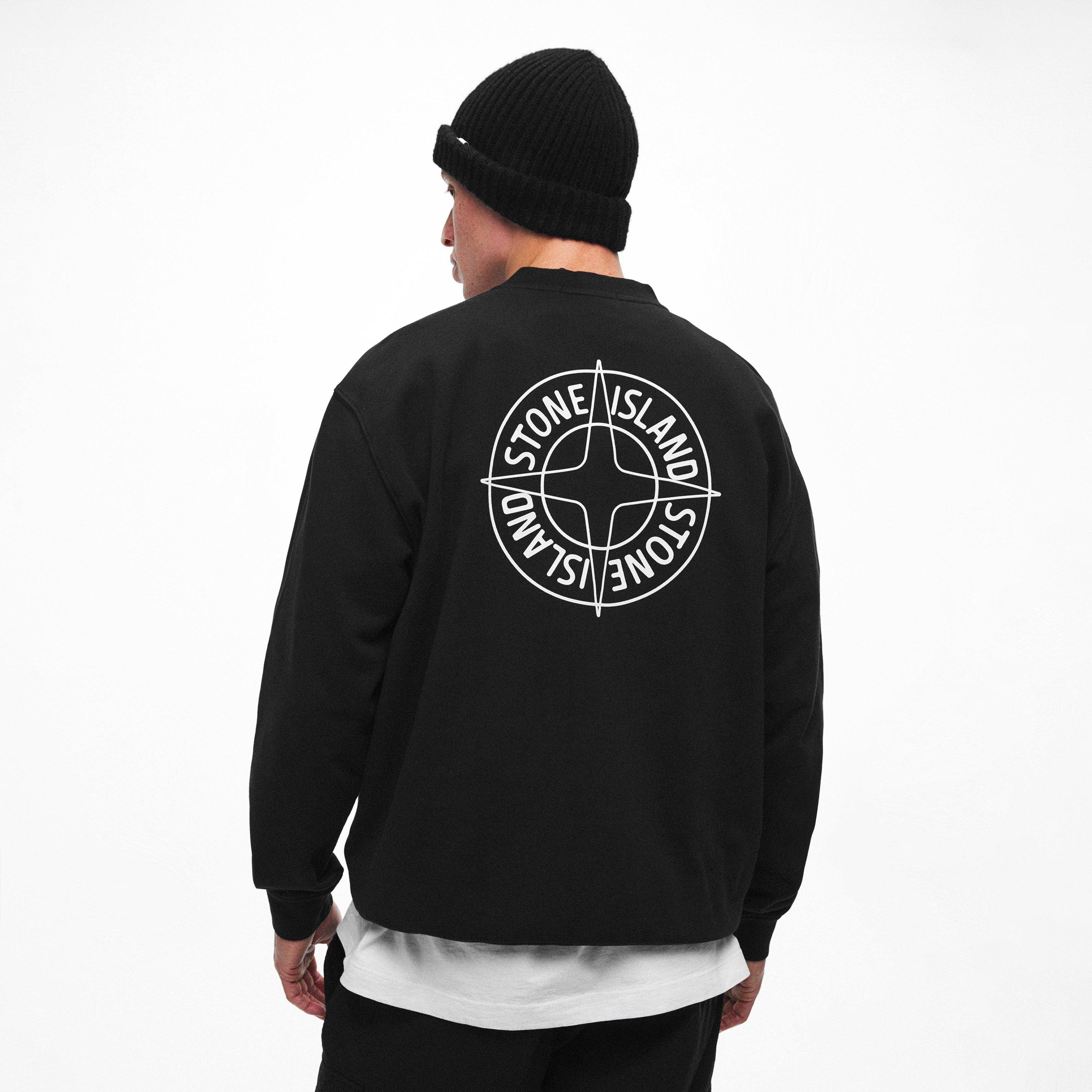 Black V0029 - Stone Island - Men's Compass Crew Sweatshirt - 4