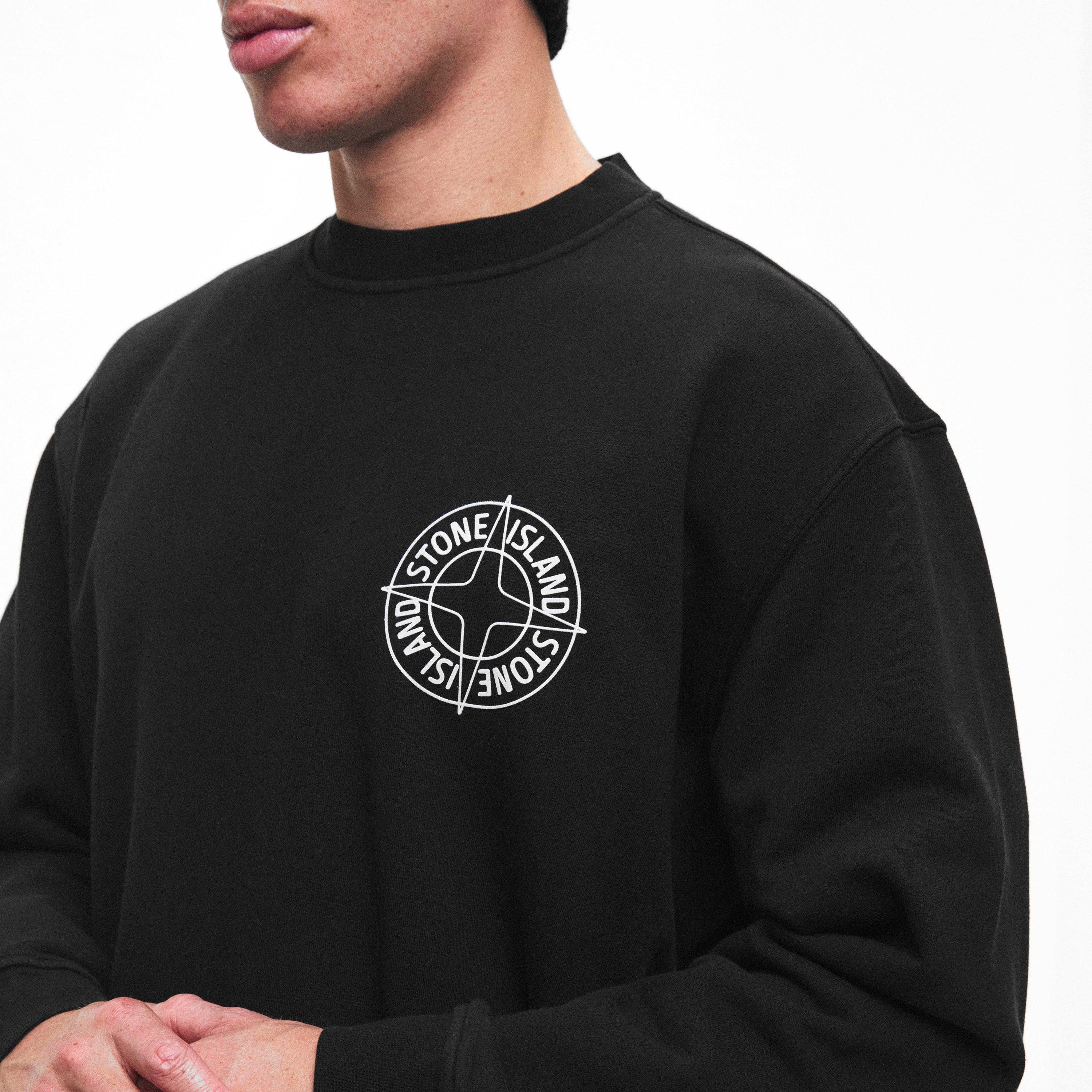 Black V0029 - Stone Island - Men's Compass Crew Sweatshirt - 5