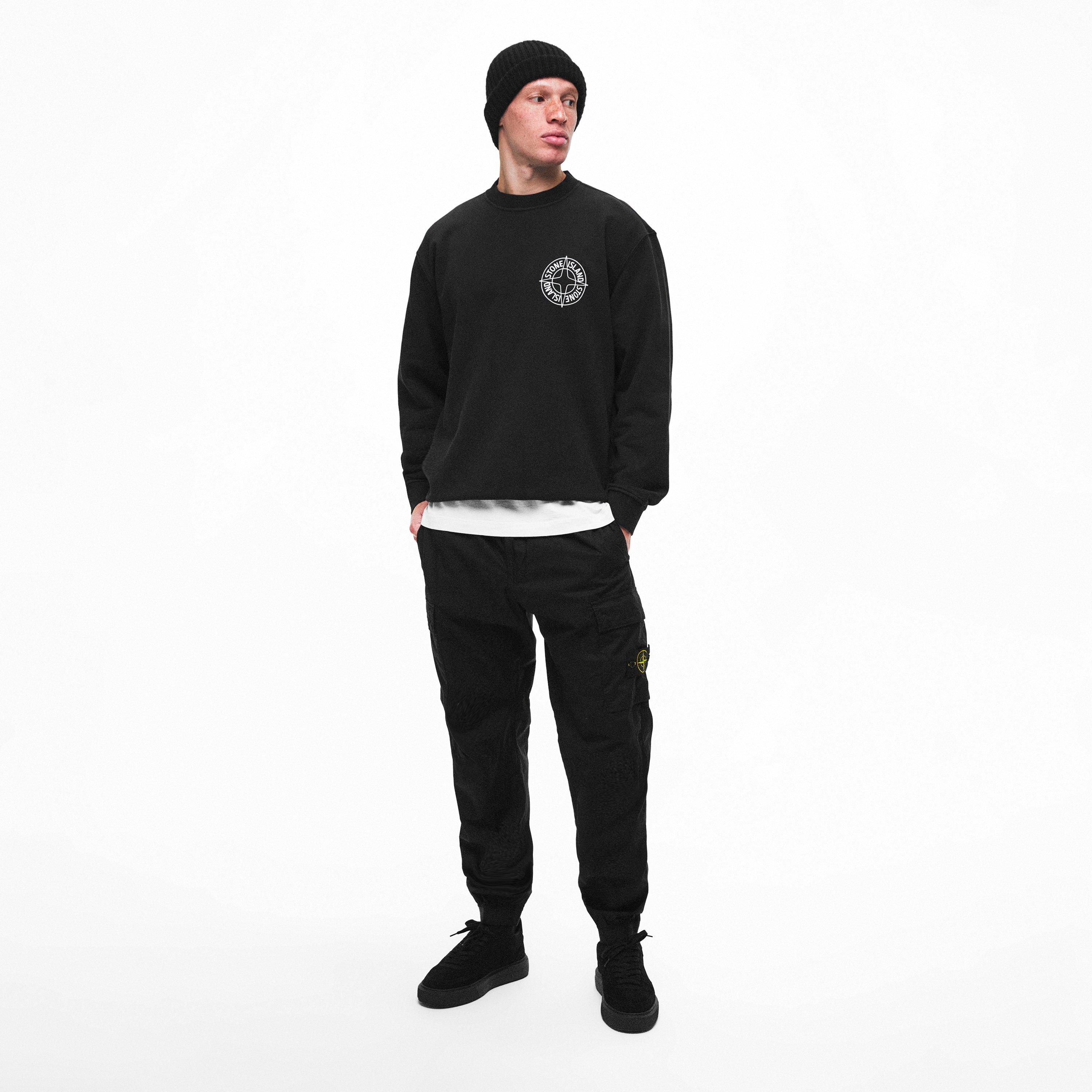 Black V0029 - Stone Island - Men's Compass Crew Sweatshirt - 6