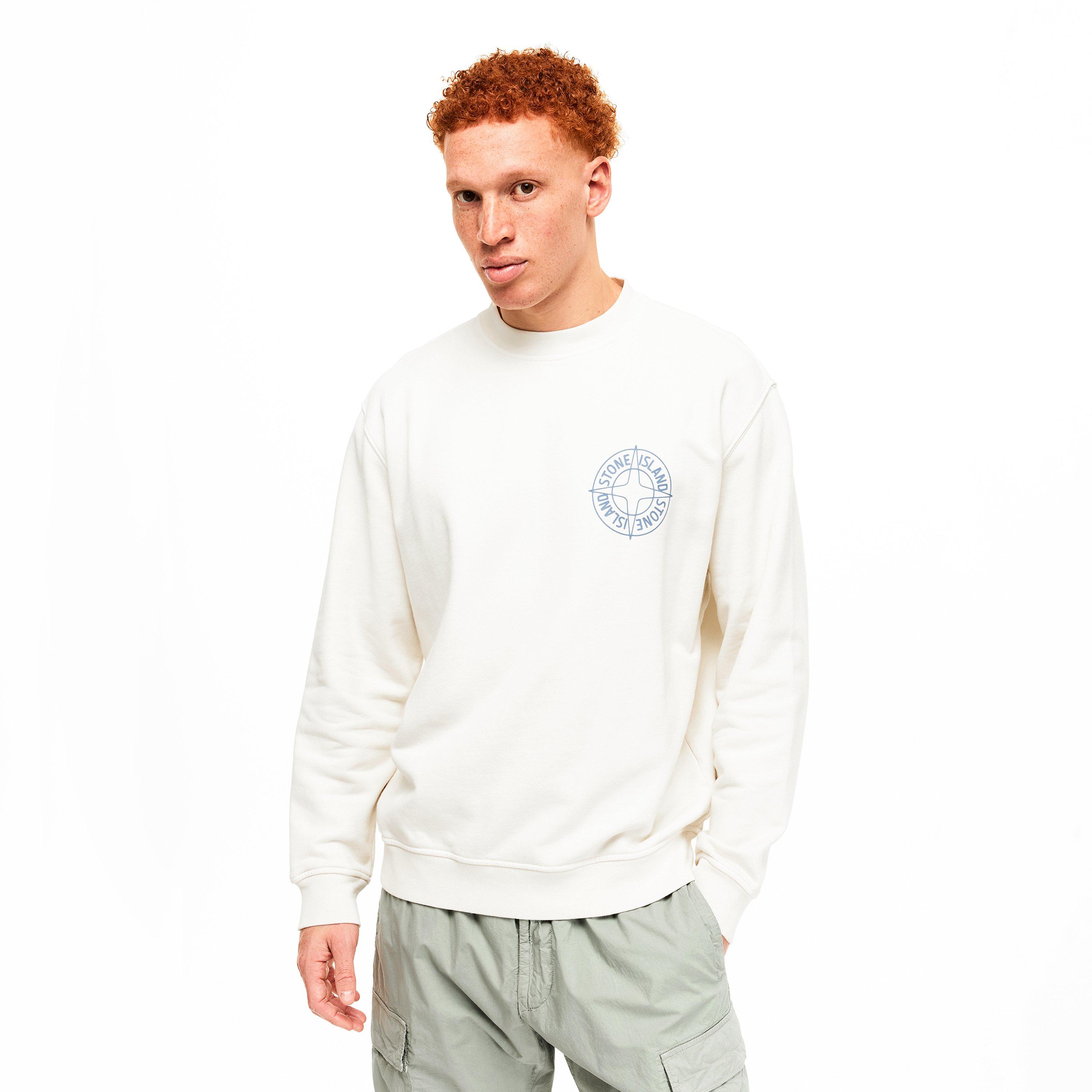 Ivory V0093 - Stone Island - Men's Compass Crew Sweatshirt - 3