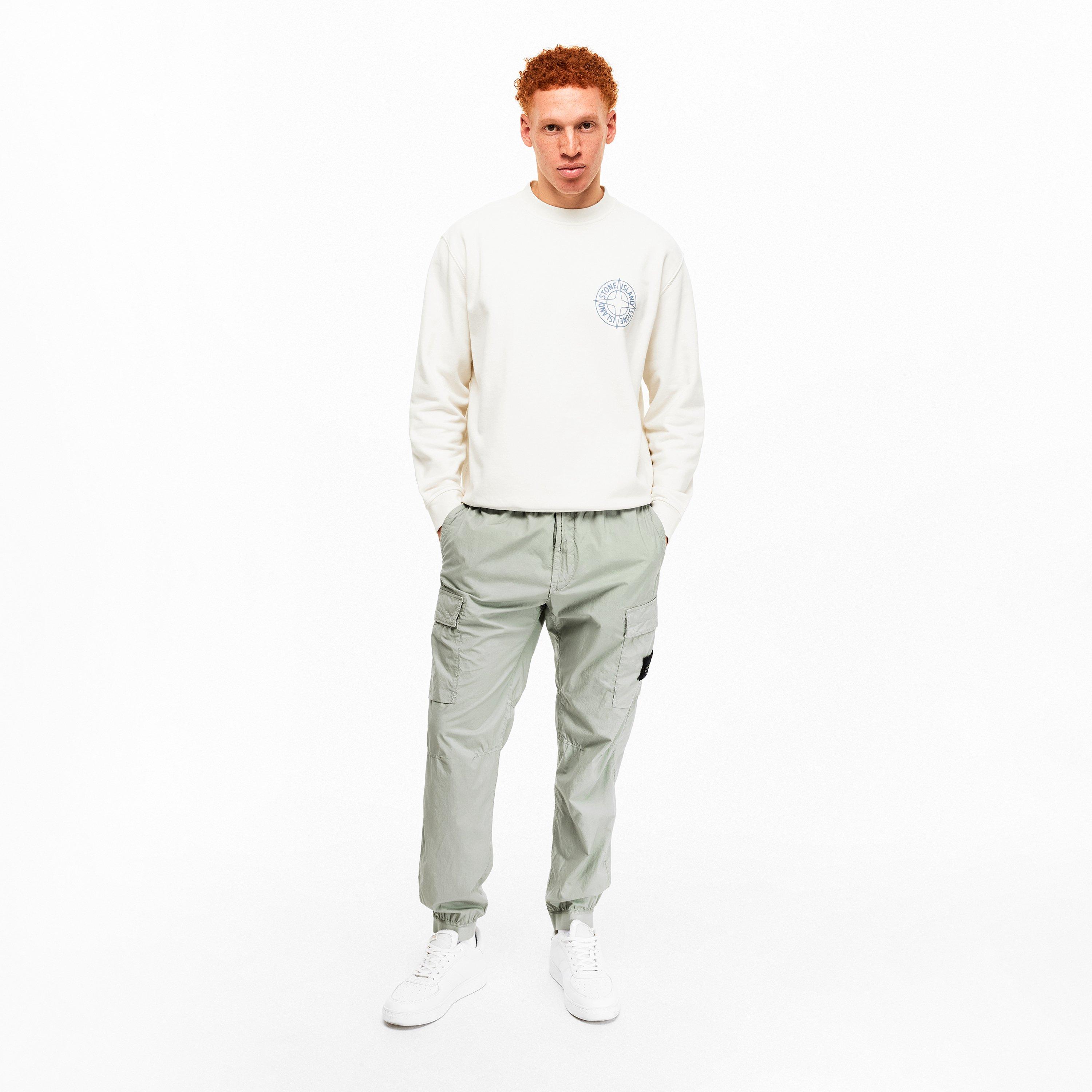 Ivory V0093 - Stone Island - Men's Compass Crew Sweatshirt - 6