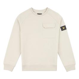 Lyle and Scott Oversized Raglan Logo Patch Crew Sweater Juniors