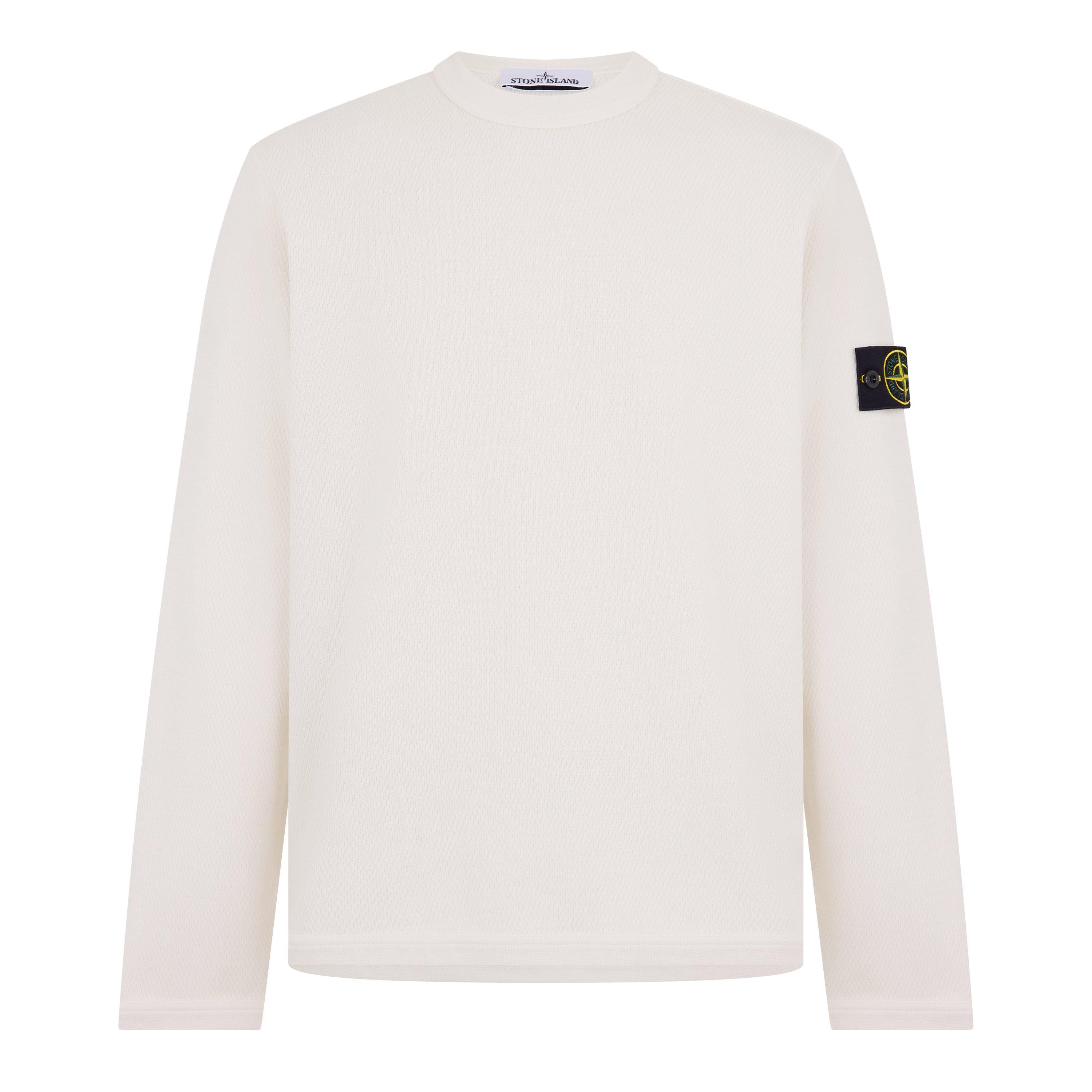 Stone Island Men's Mesh Crew Sweatshirt - Ivory V0093 - M