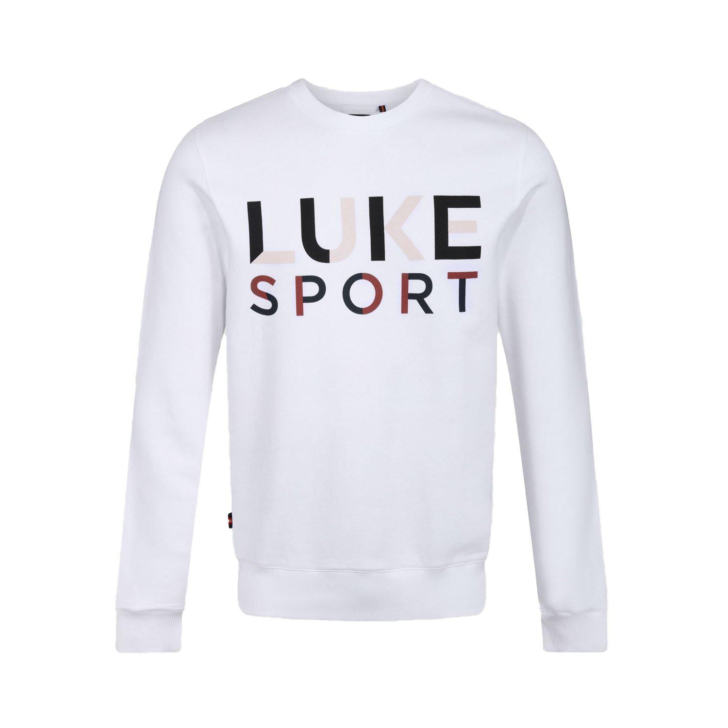 Luke Men's Texty Crew Sweatshirt - White Black - Small