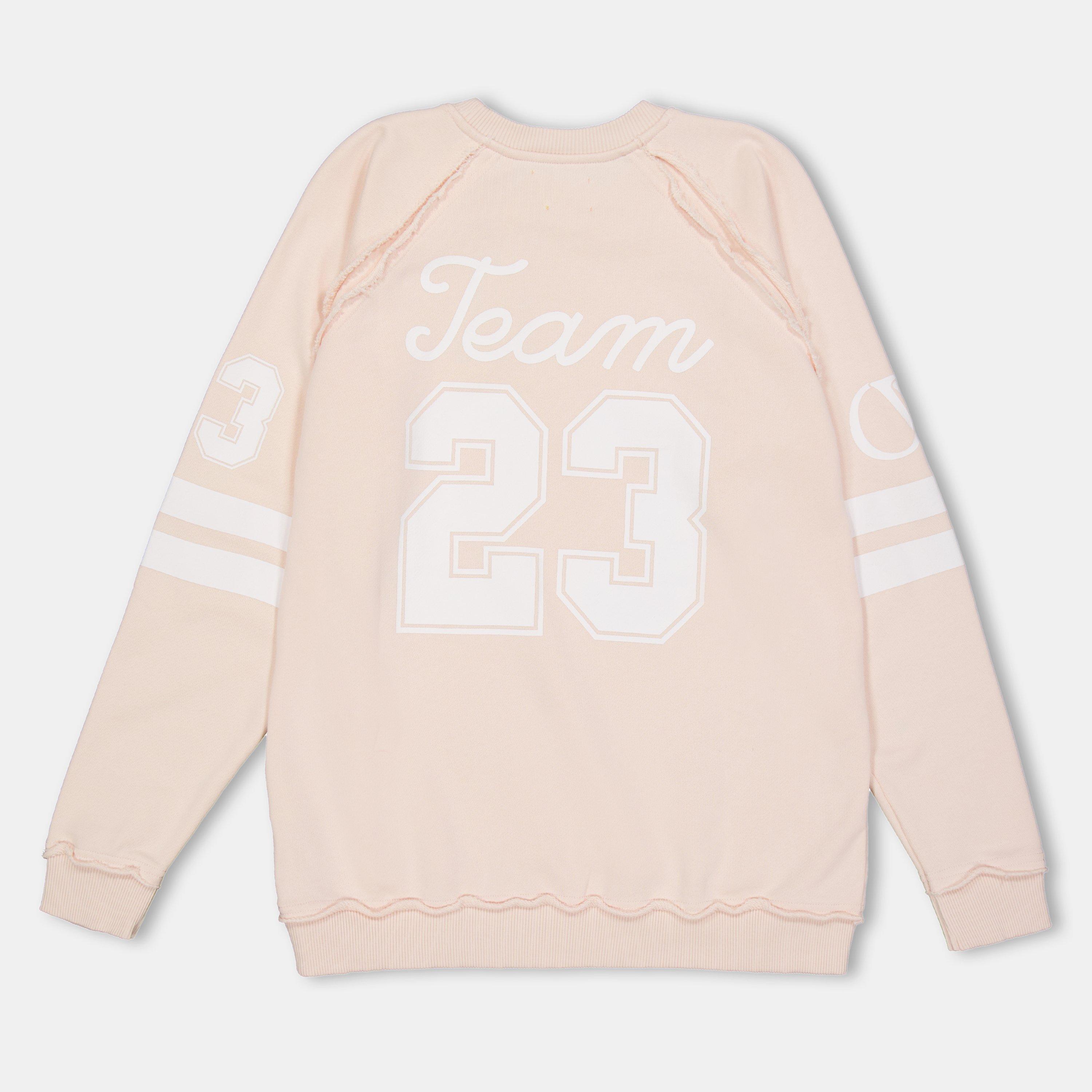 Pink/White - Off White - Kids Crew Sweater - 2