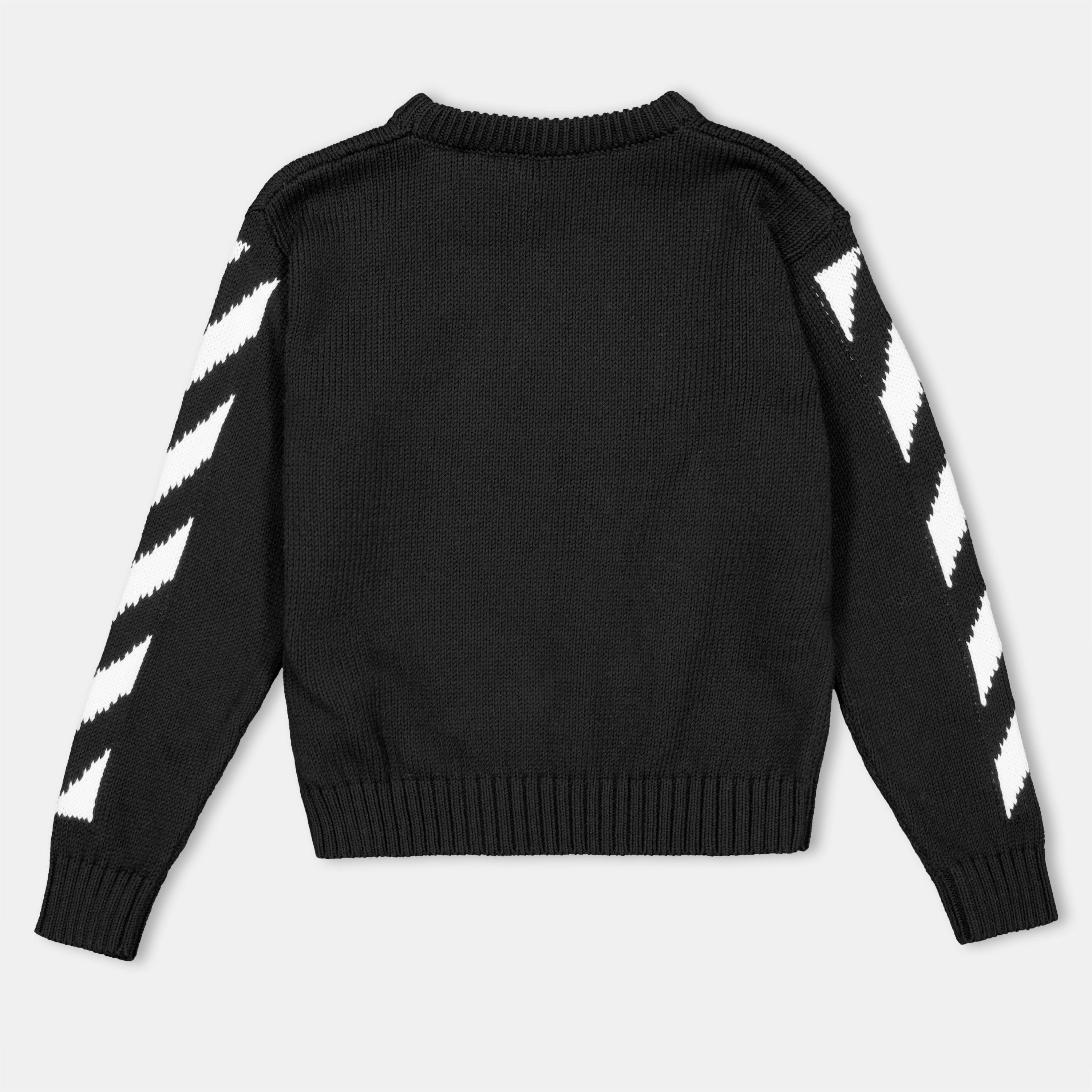 Black/White - Off White - Kids Crew Sweater - 2