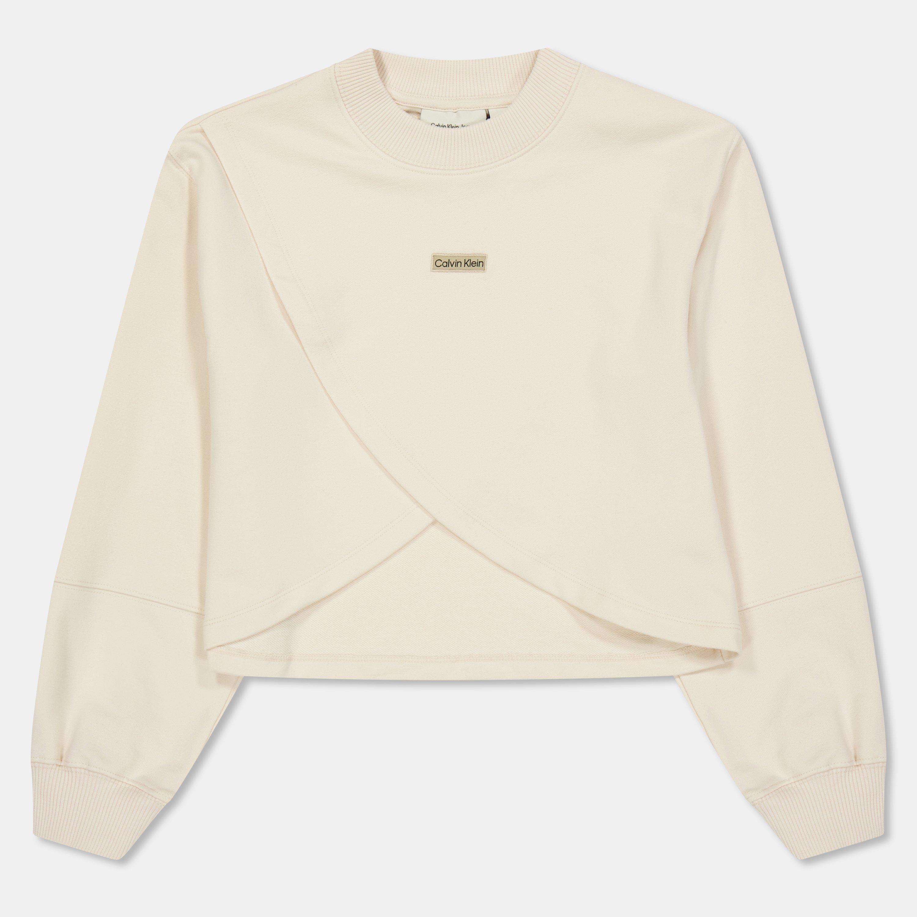 Calvin Klein Jeans Kids' Folded Crew Sweatshirt - Whitecap PGB - Size 10Y