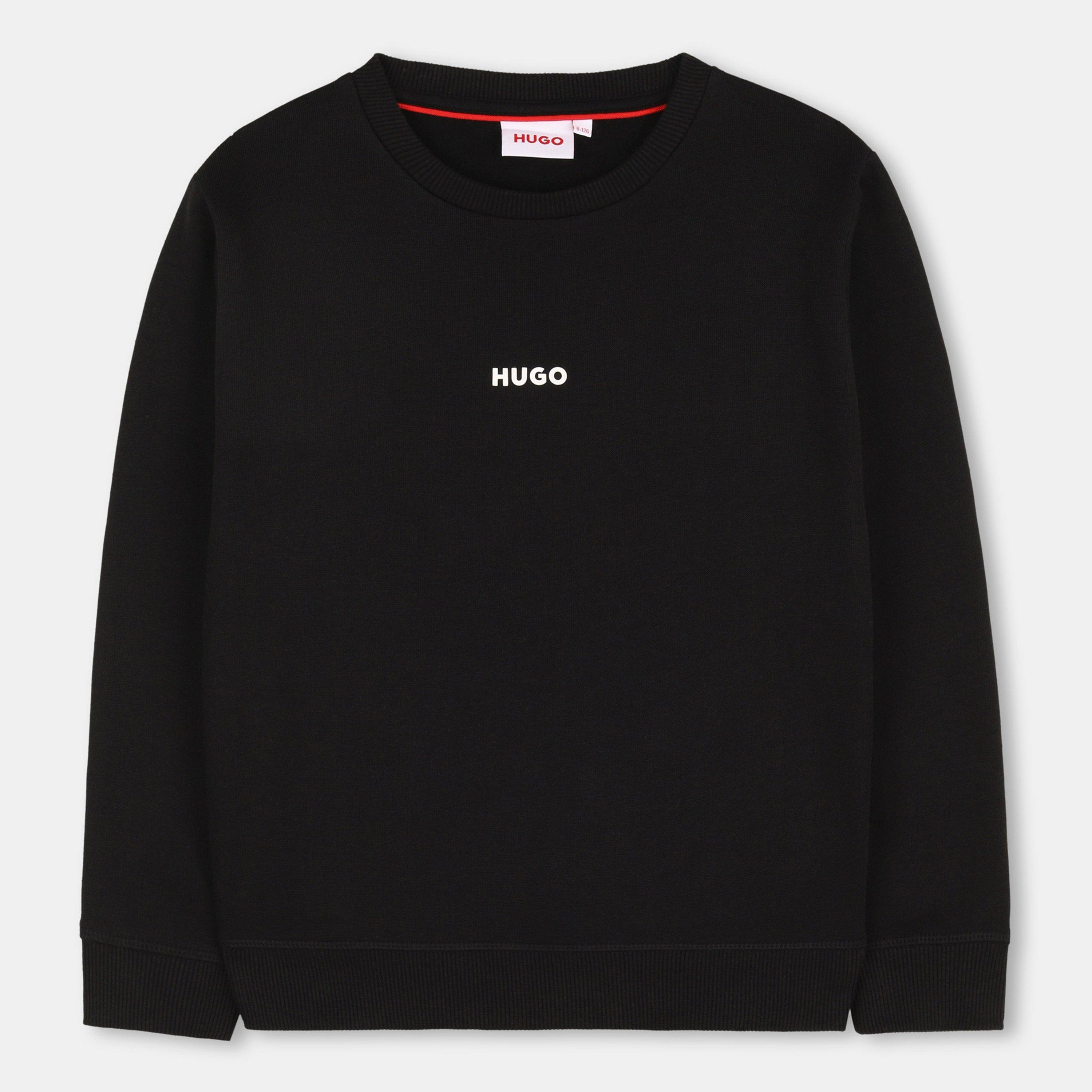 Hugo  Black Kids' Logo Crew-Neck Sweatshirt - 8Y