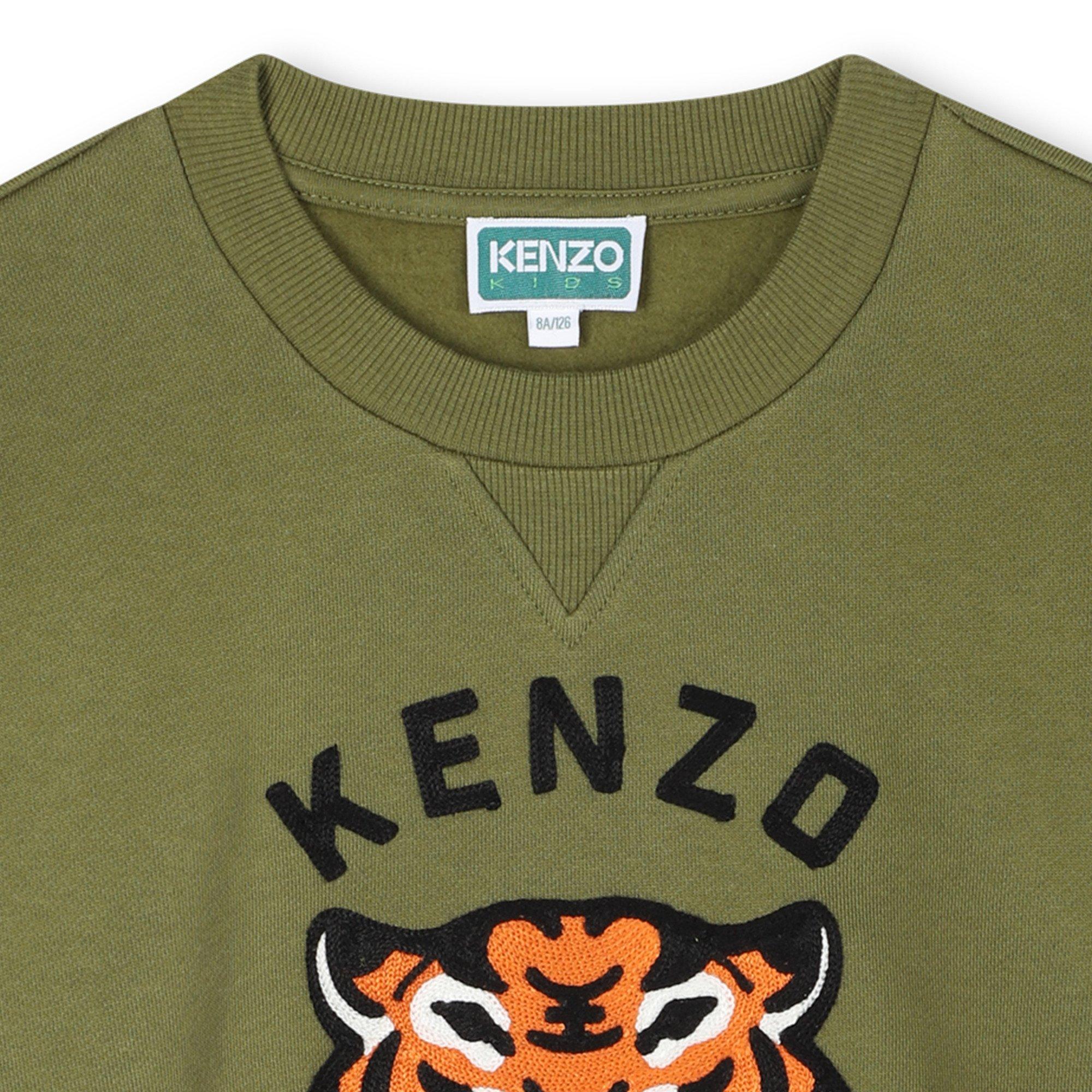 Dark Green - Kenzo - Kids' Tiger Crew Sweatshirt - 3