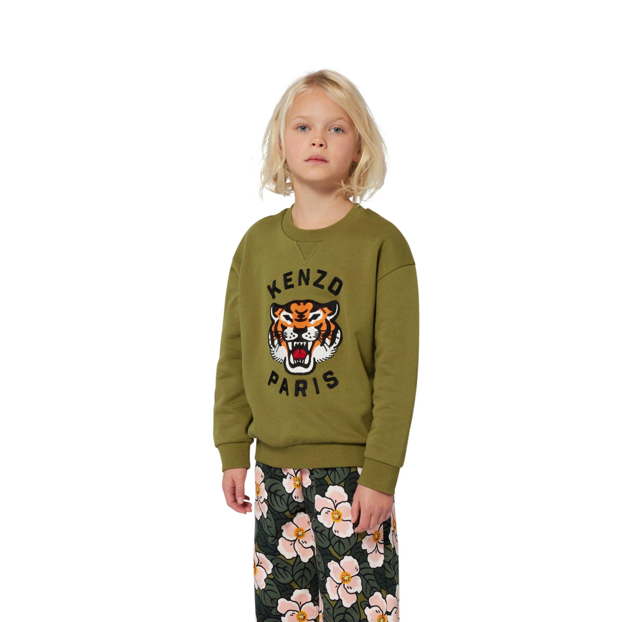 Dark Green - Kenzo - Kids' Tiger Crew Sweatshirt - 4