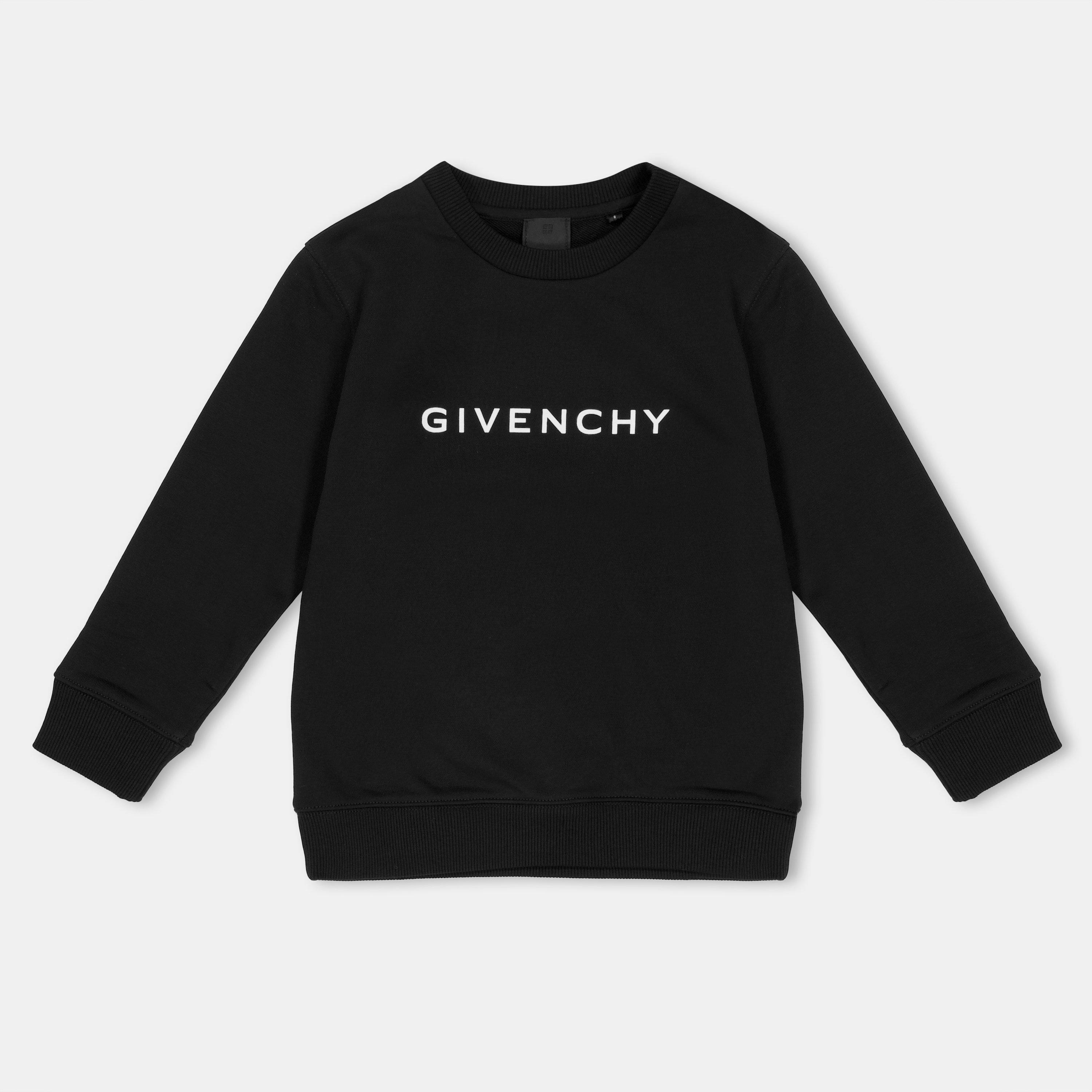 GIVENCHY  Kids' GIV Logo Crew Sweatshirt - Black - Size 8Y