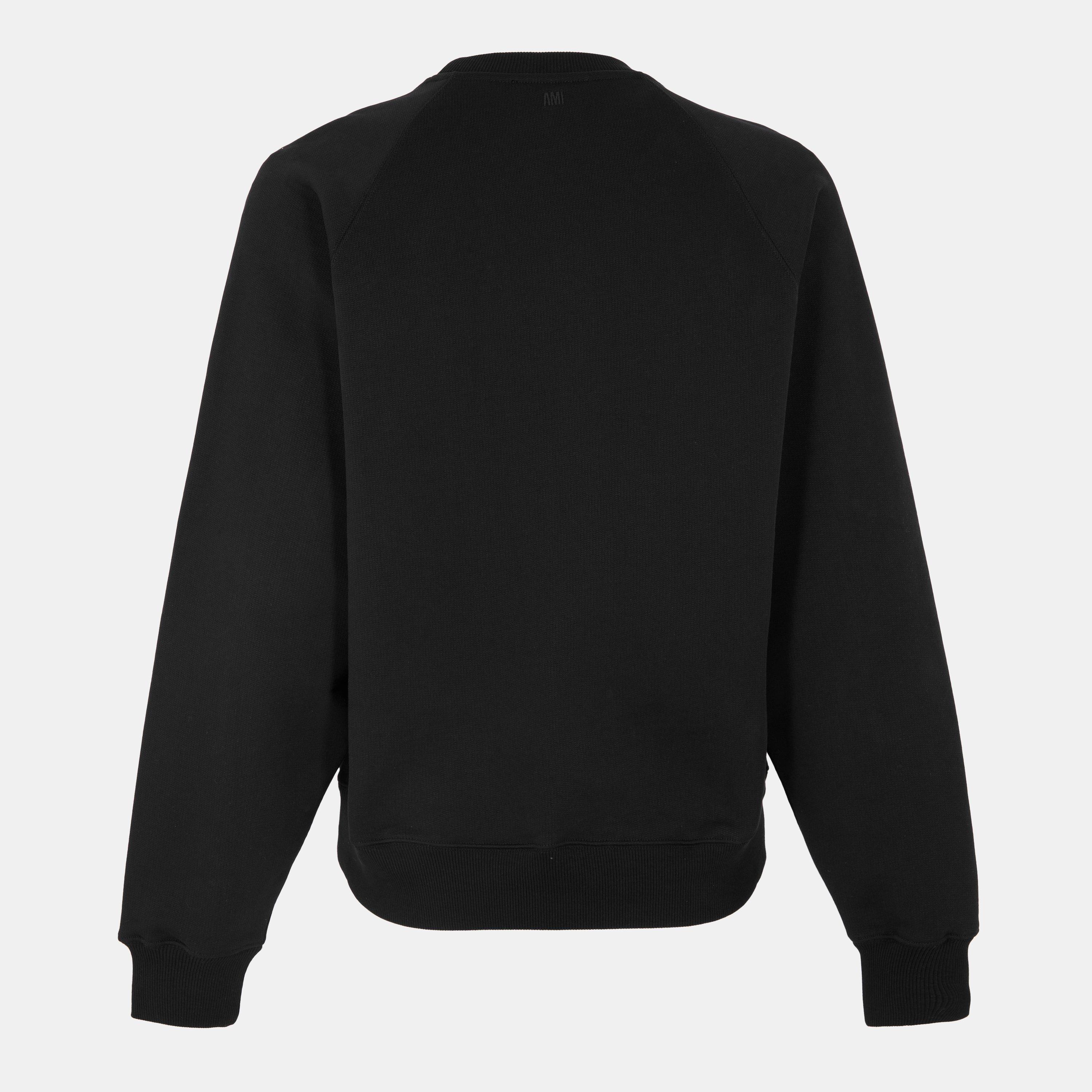 Black 001 - Ami Paris - Men's Crew Sweater - 2