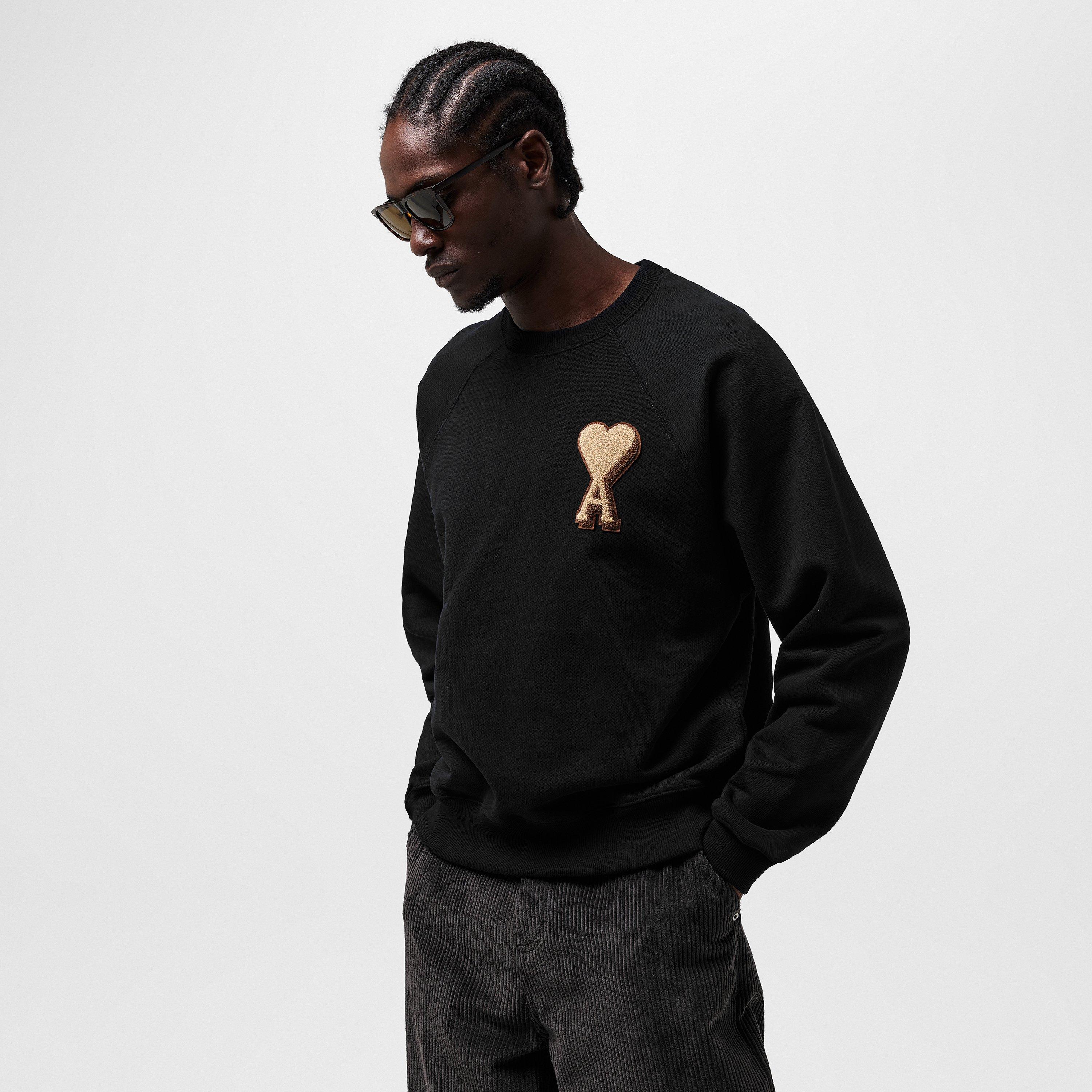 Black 001 - Ami Paris - Men's Crew Sweater - 3