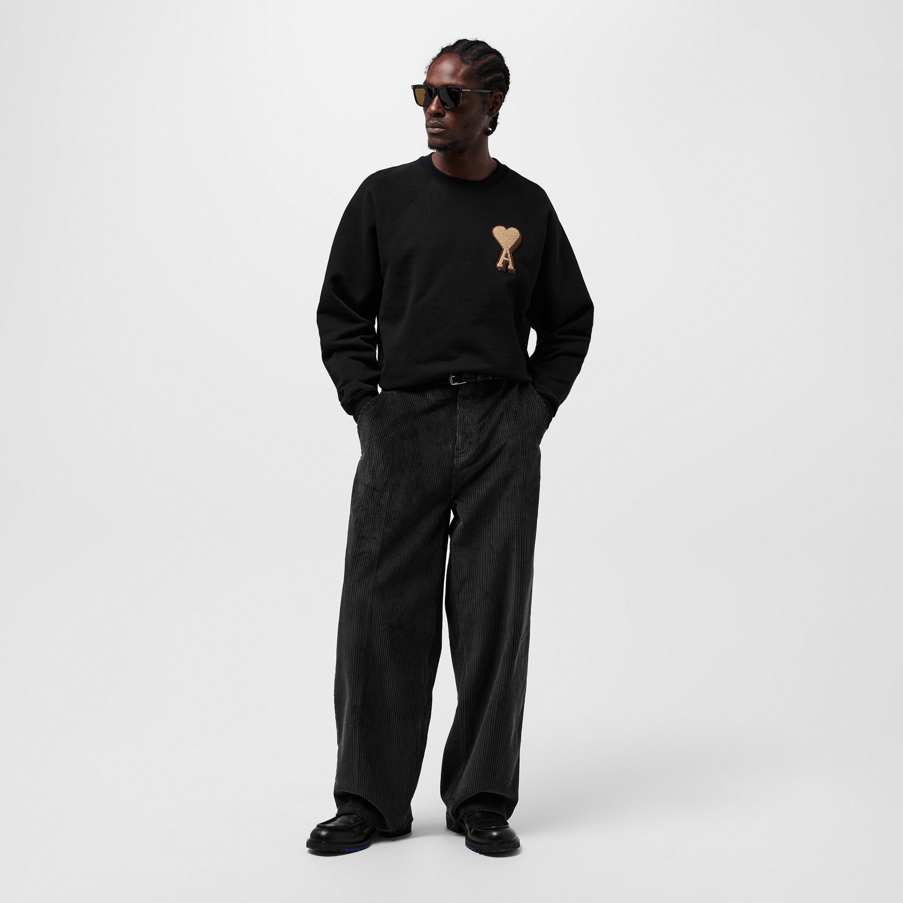 Black 001 - Ami Paris - Men's Crew Sweater - 6