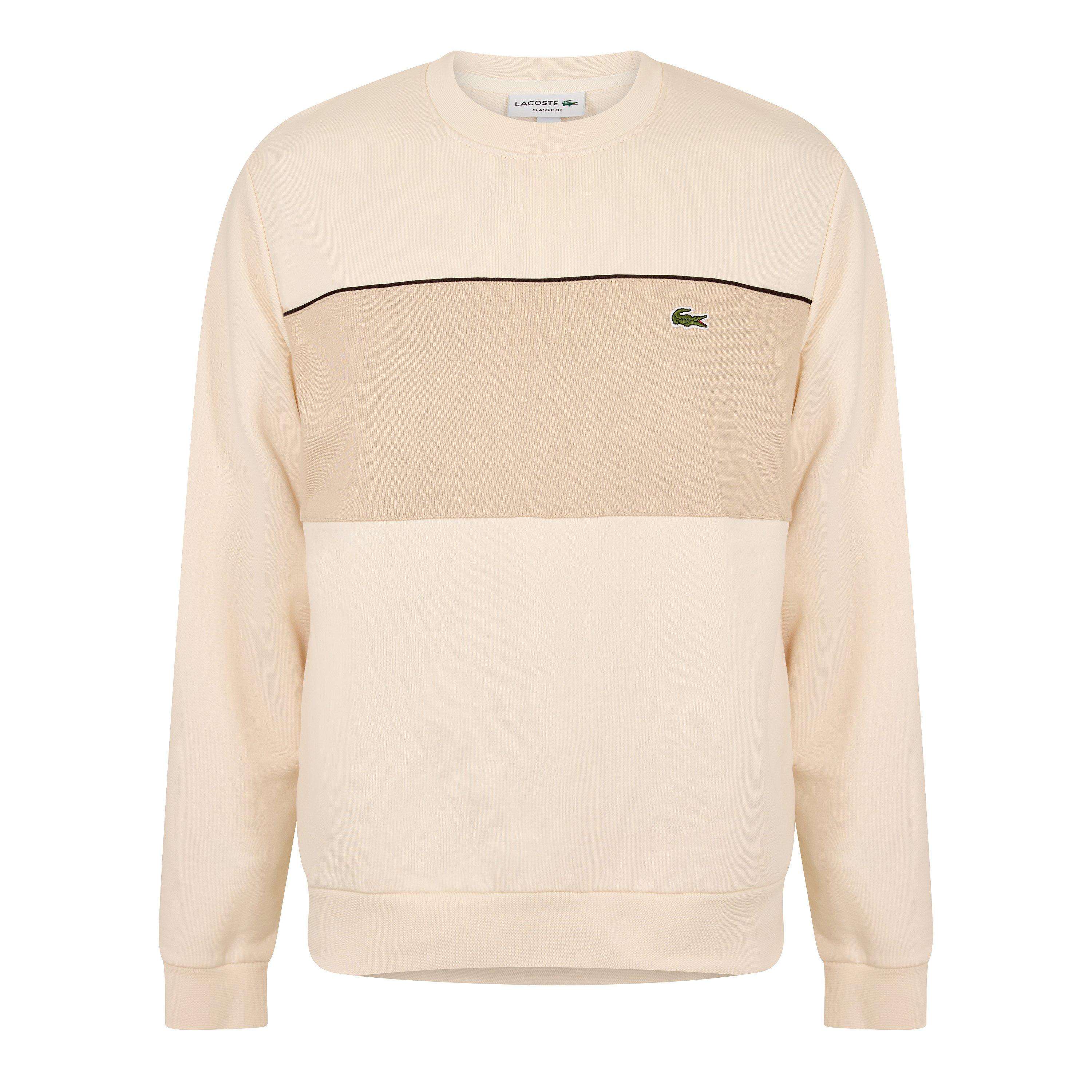 Lacoste Men's Beige 3Rr Black Crew Sweatshirt - S