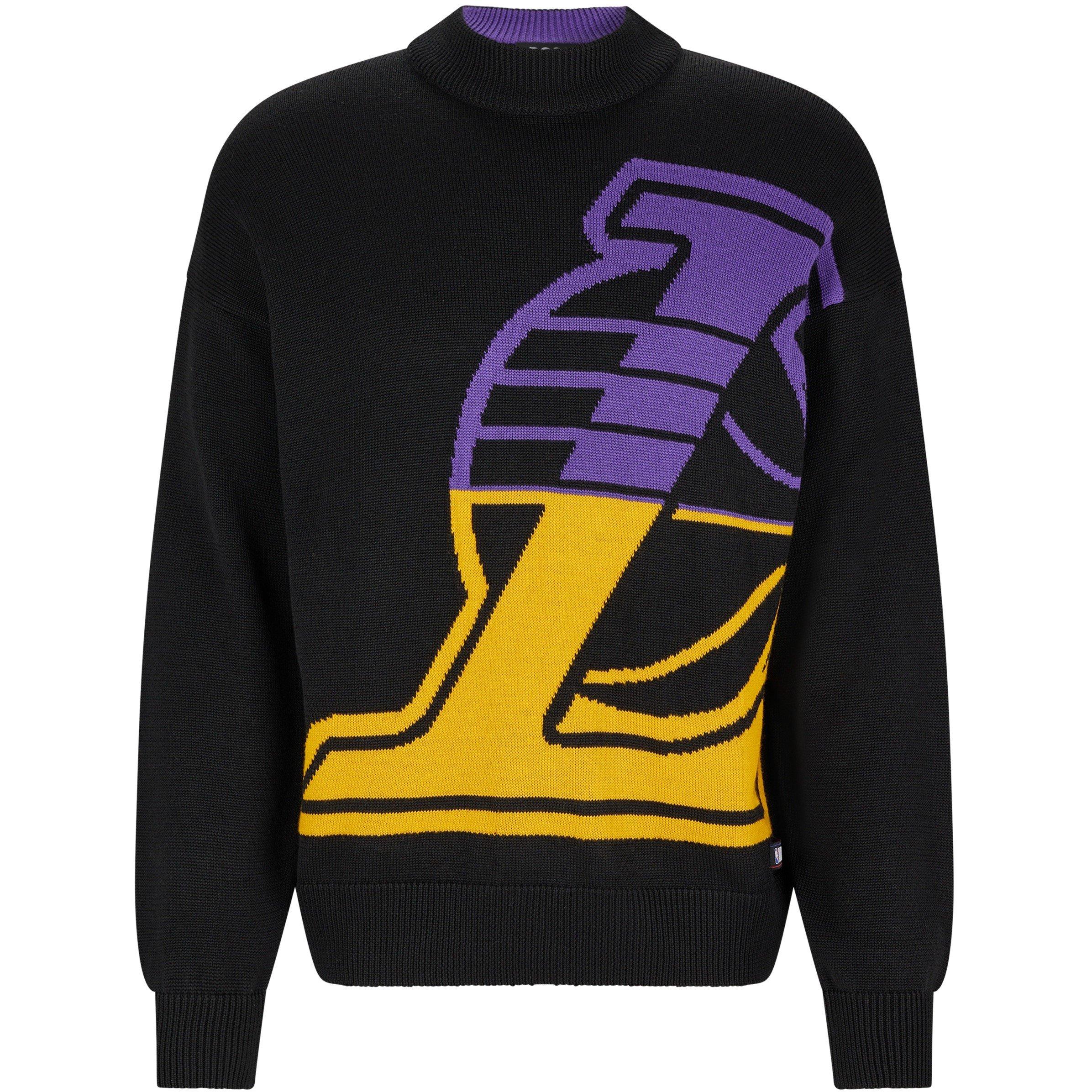 Black - Boss - Men's Knit Lakers Sweater, Knitted Design