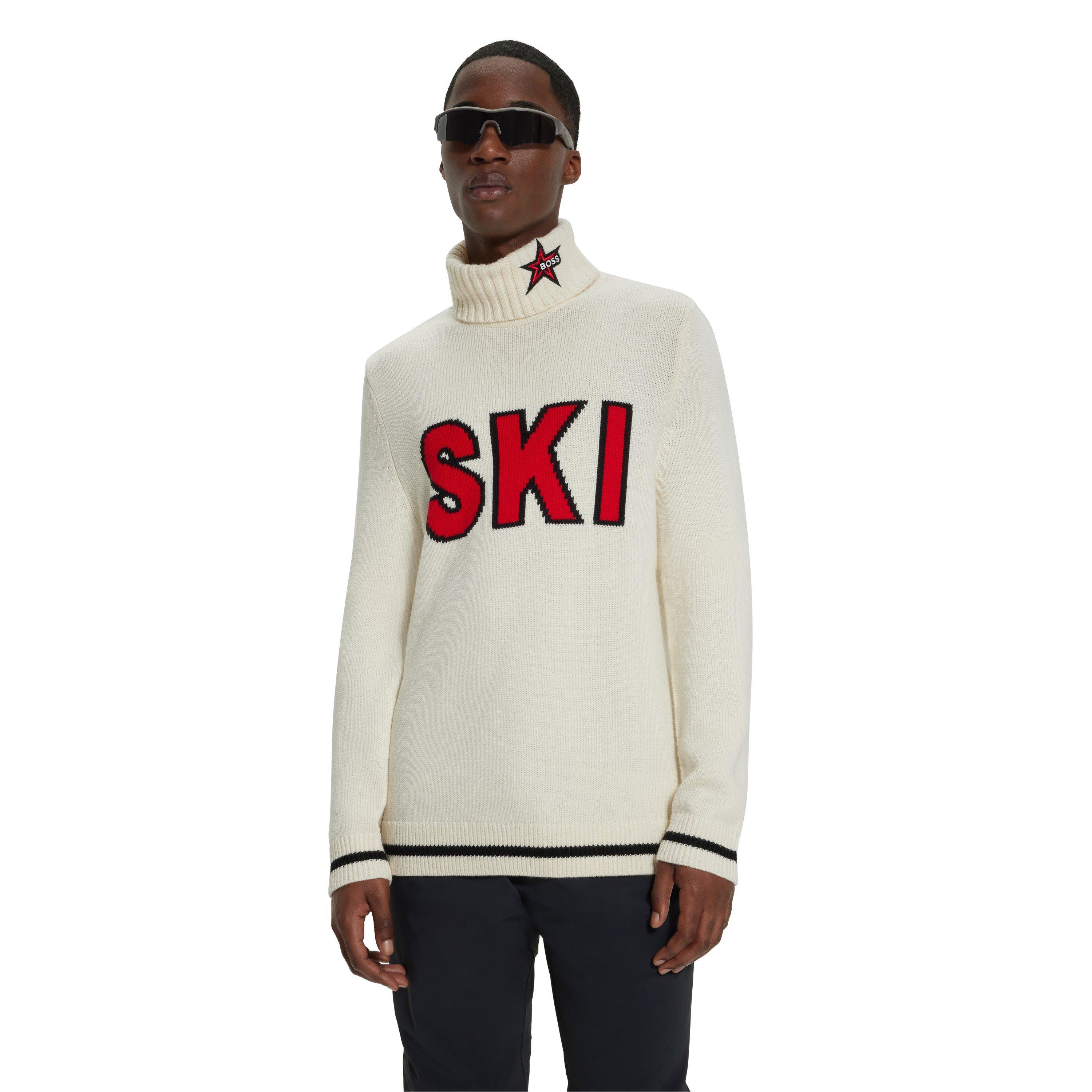 Boss Men's Ribbed Crew-Neck Sweatshirt - White - L