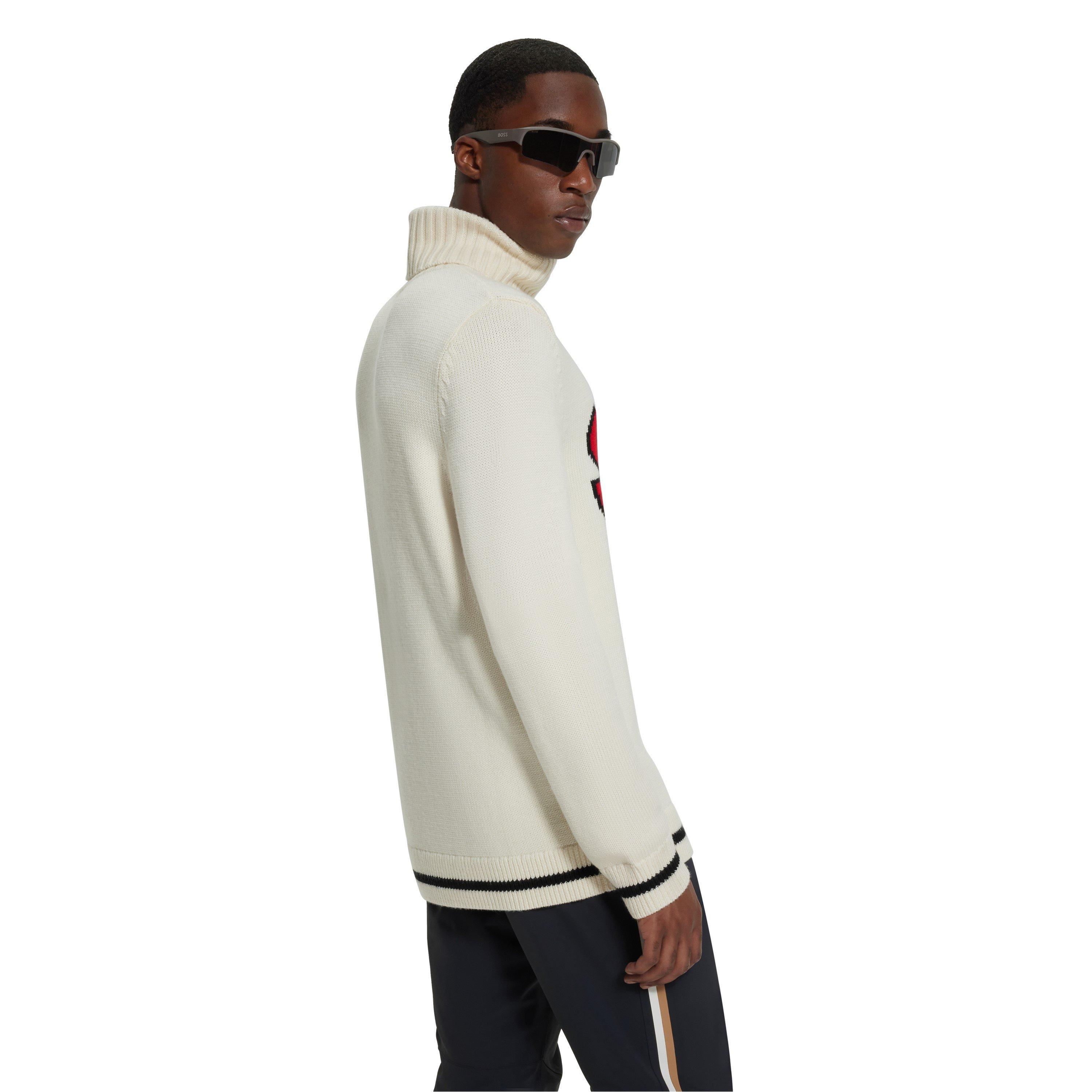 White - Boss - Men's Ribbed Crew-Neck Sweatshirt - 2