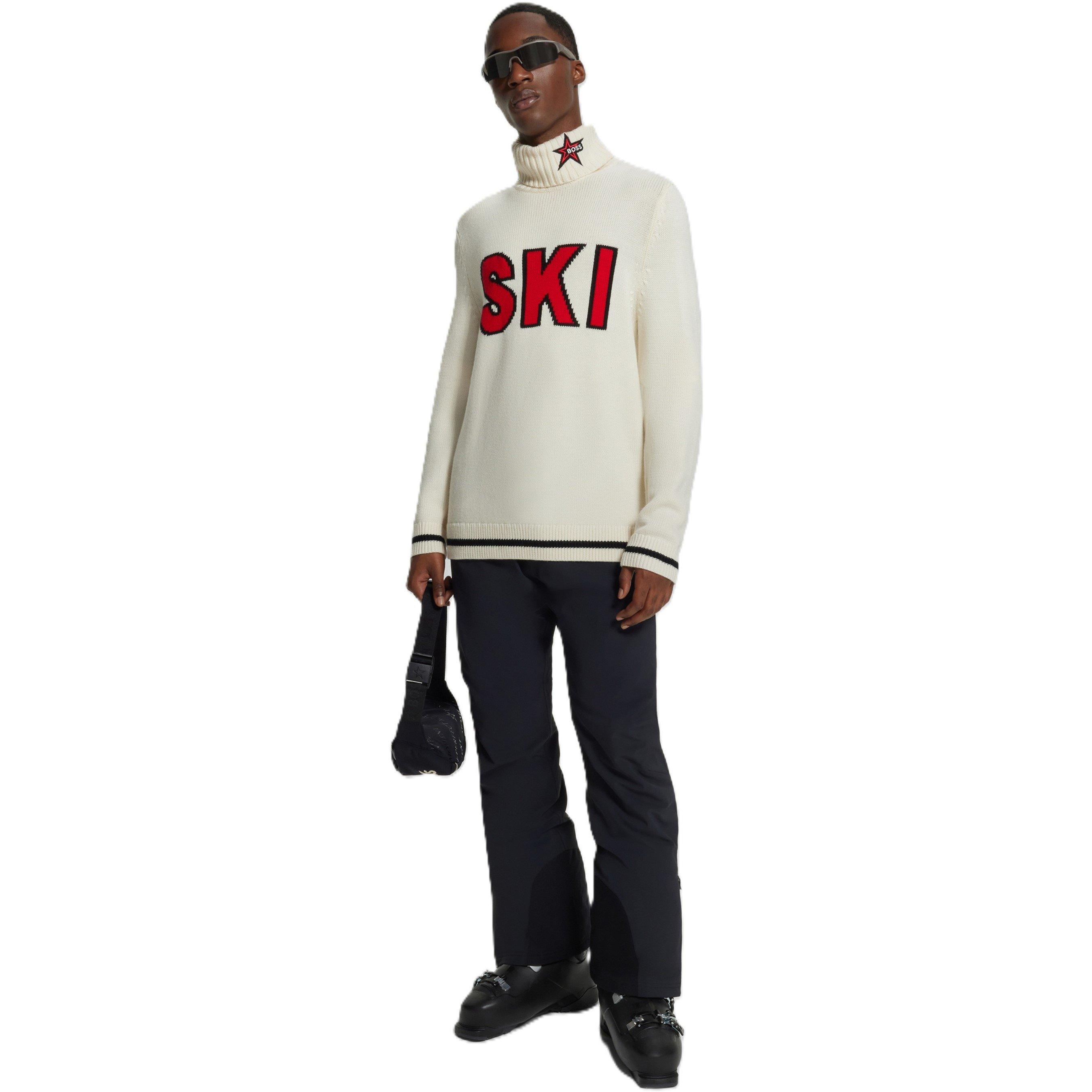 White - Boss - Men's Ribbed Crew-Neck Sweatshirt - 3