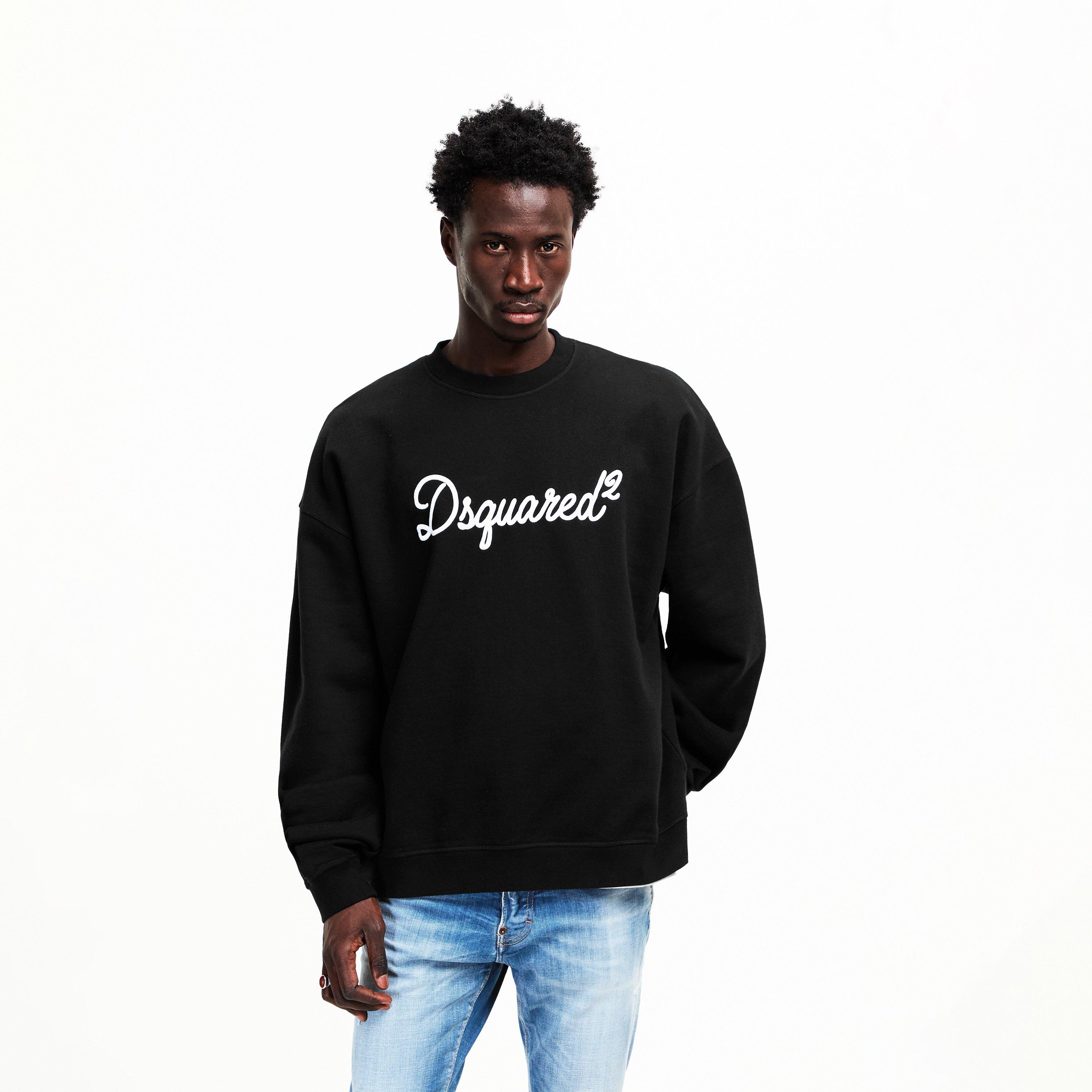 Black - DSquared2 - Men's DSQ Big Signature Crew Sweatshirt - 3