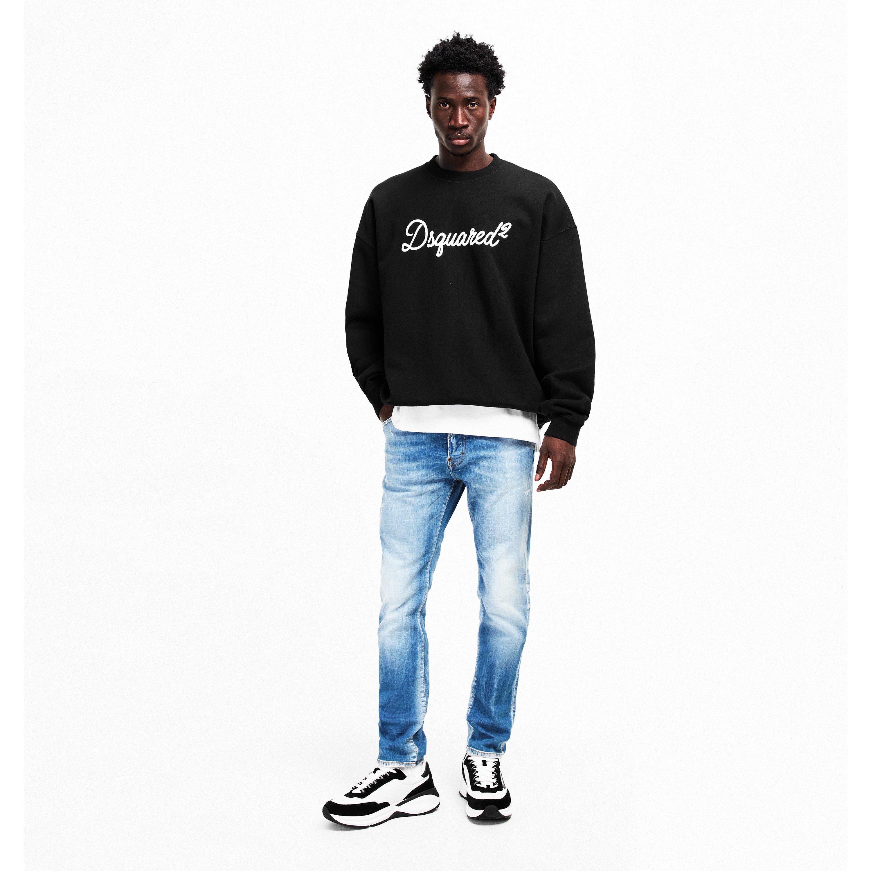 Black - DSquared2 - Men's DSQ Big Signature Crew Sweatshirt - 6