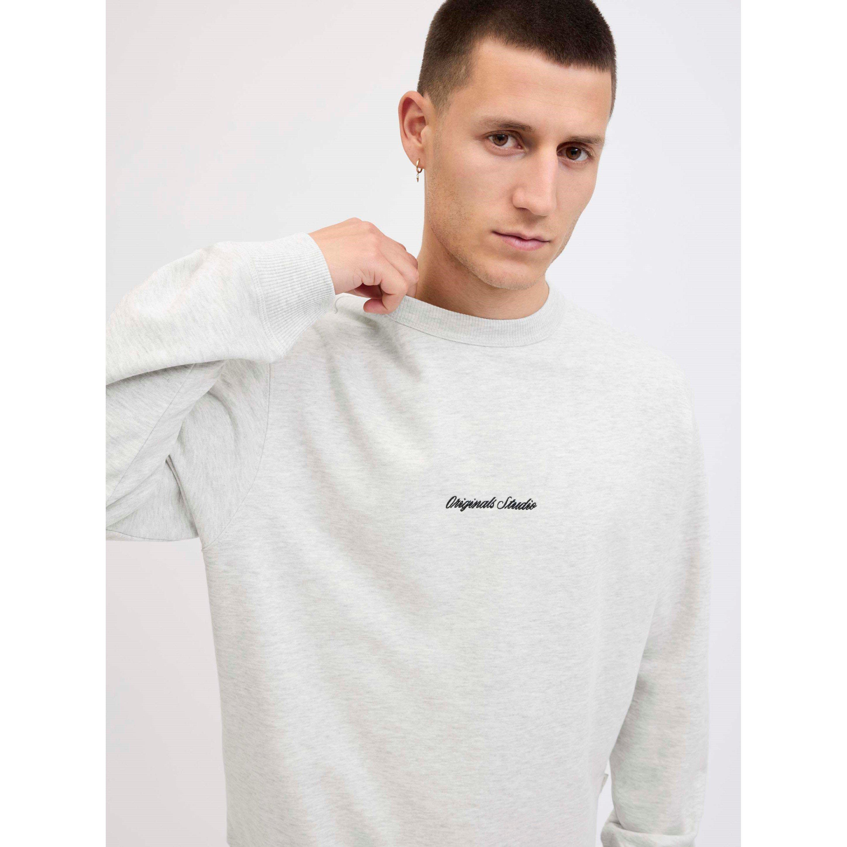 White Melange - Jack and Jones - Norrebro Crew Sweat Mens - 6