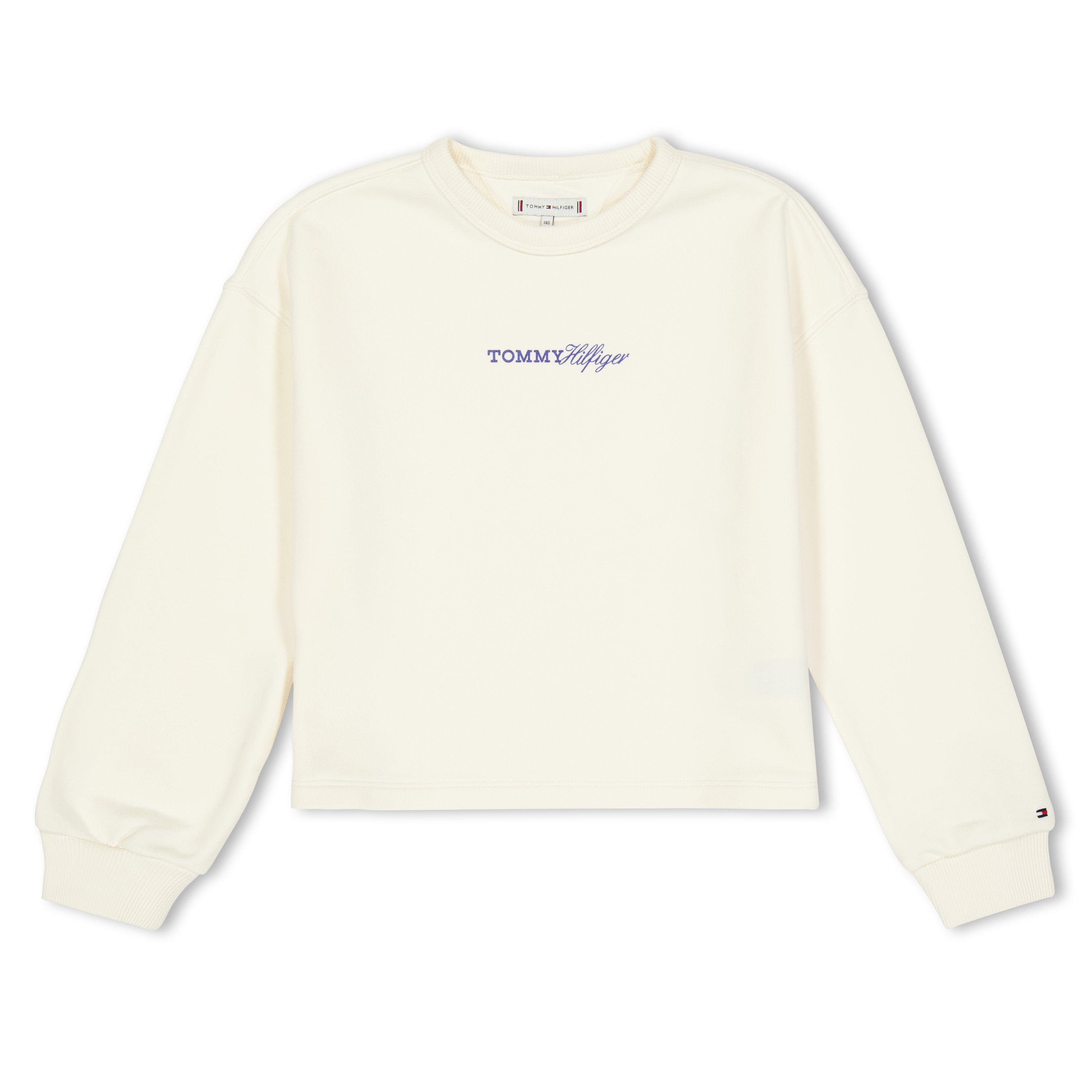 Tommy Hilfiger Kids' Crew Sweatshirt - Ancnt White YBH - Size 10Y