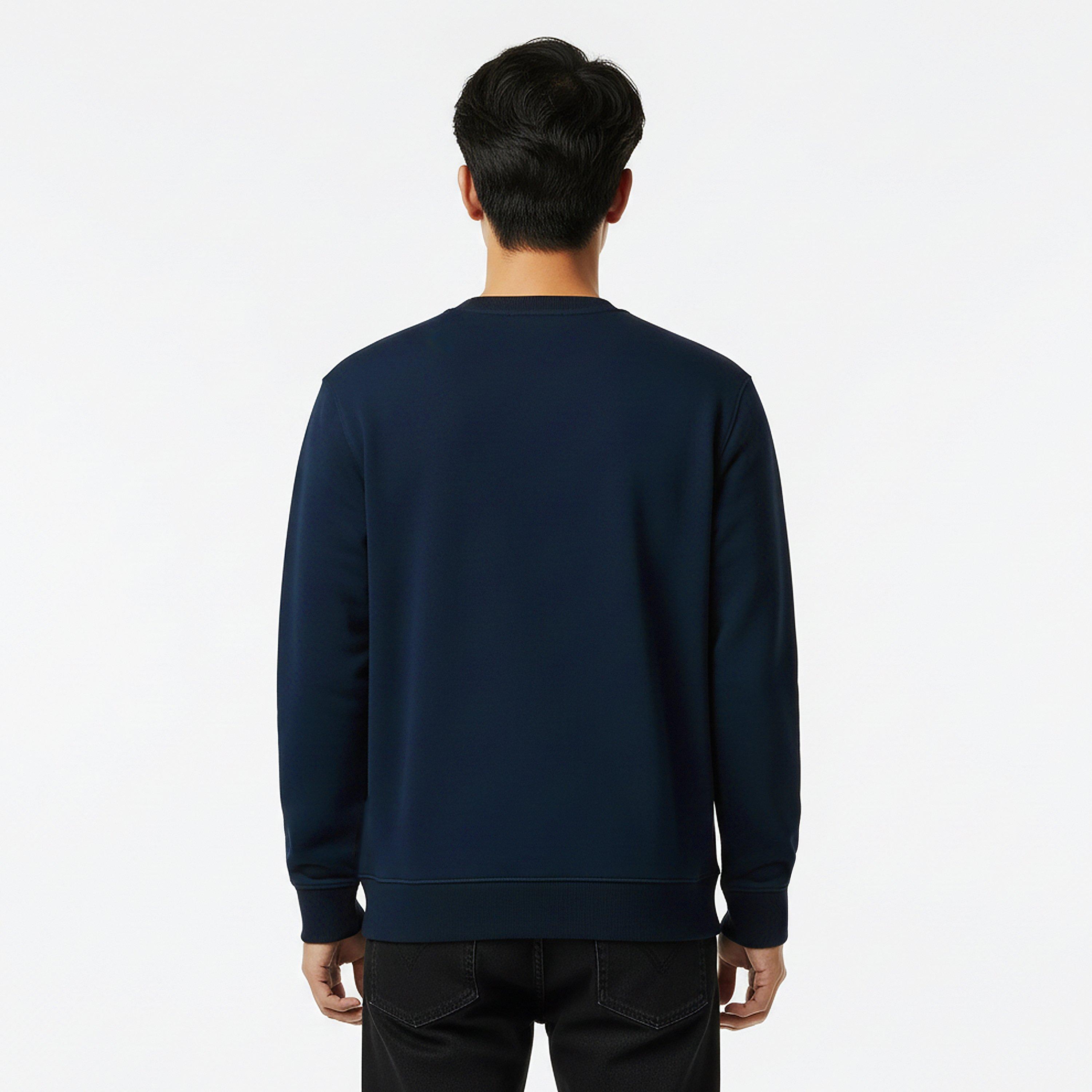 Dark Night Navy - Tommy Jeans - Men's Regular Sign Crew Sweatshirt - 4