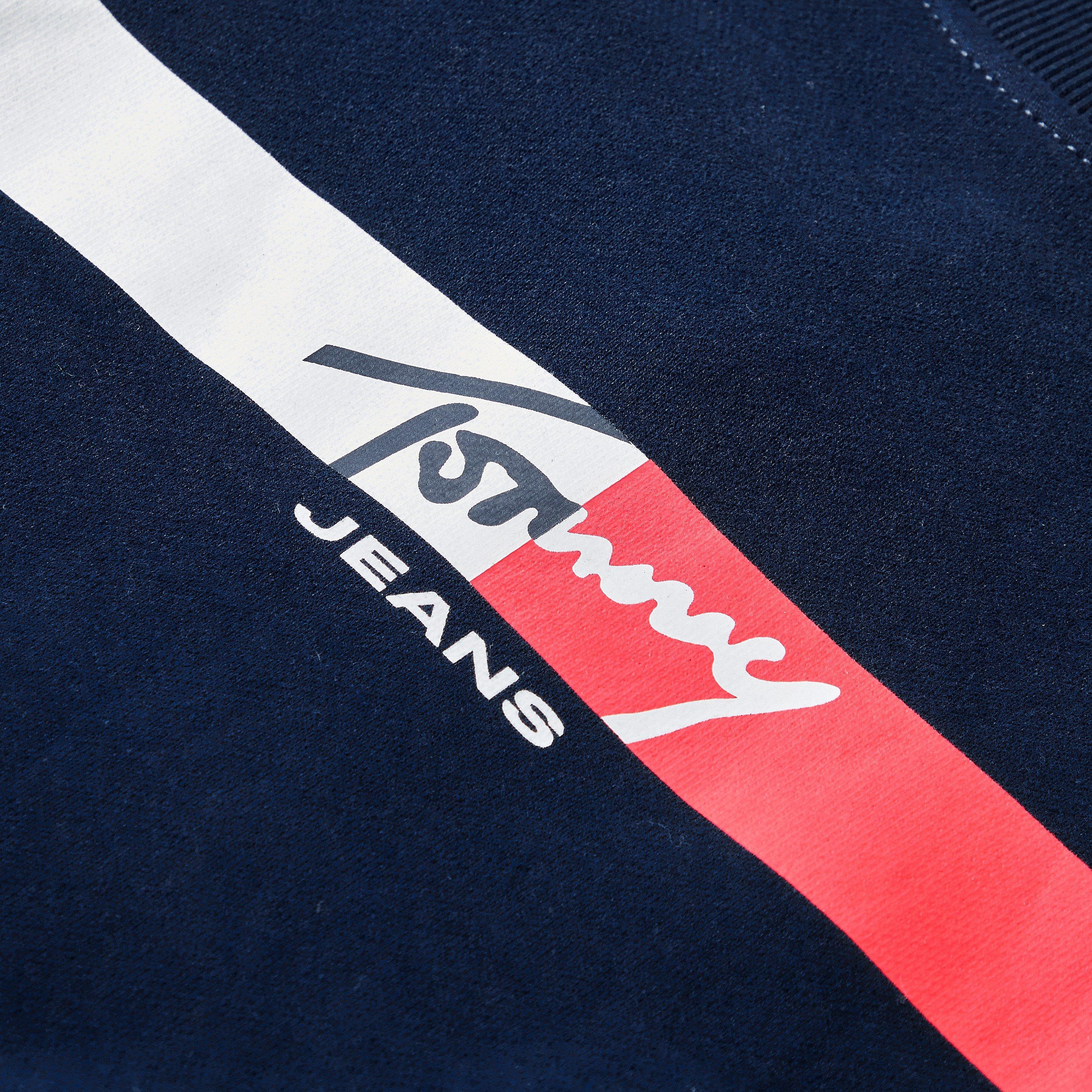 Dark Night Navy - Tommy Jeans - Men's Regular Sign Crew Sweatshirt - 5