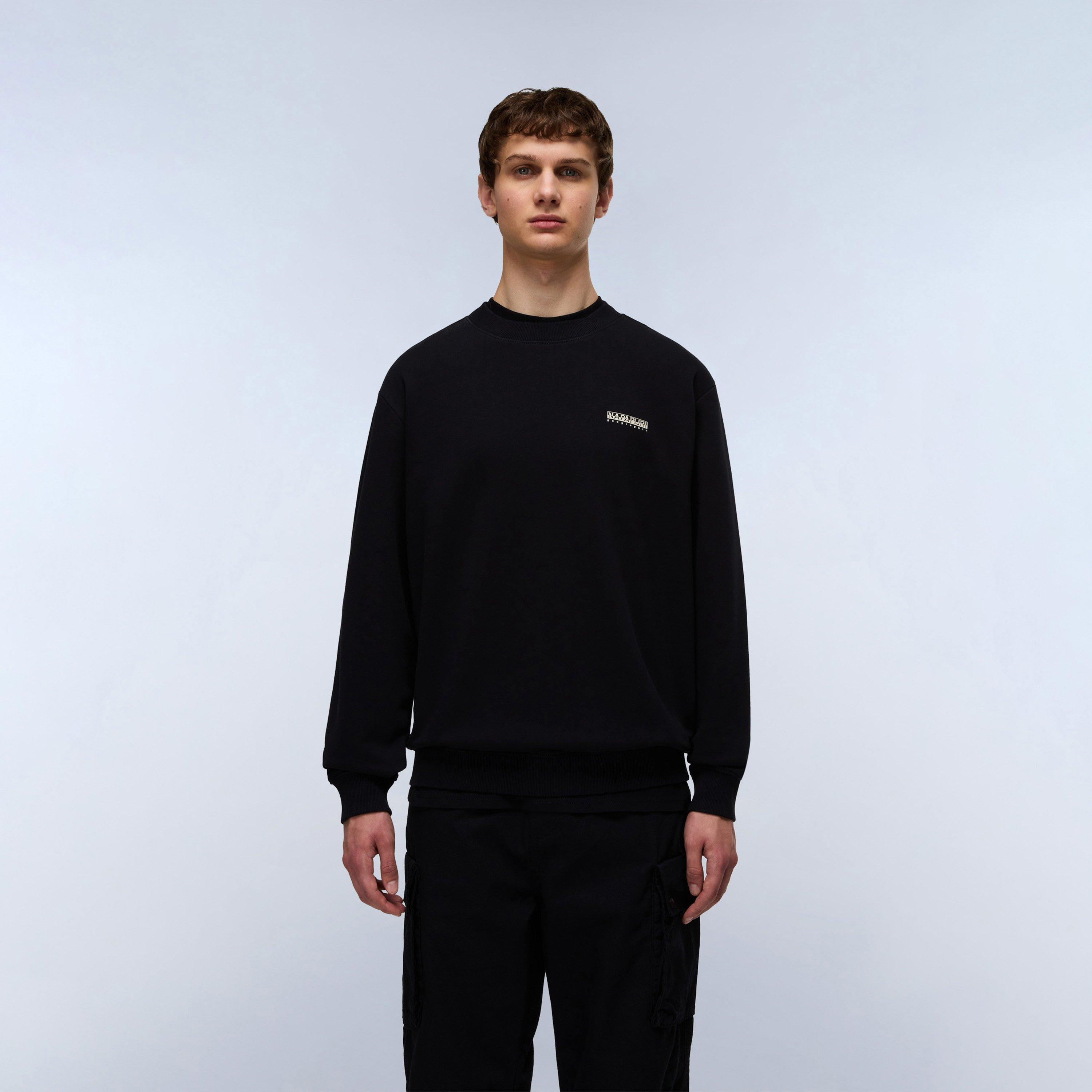 Black Beauty - Napapijri - Mens Small Box Cotton Crew Sweatshirt - 3