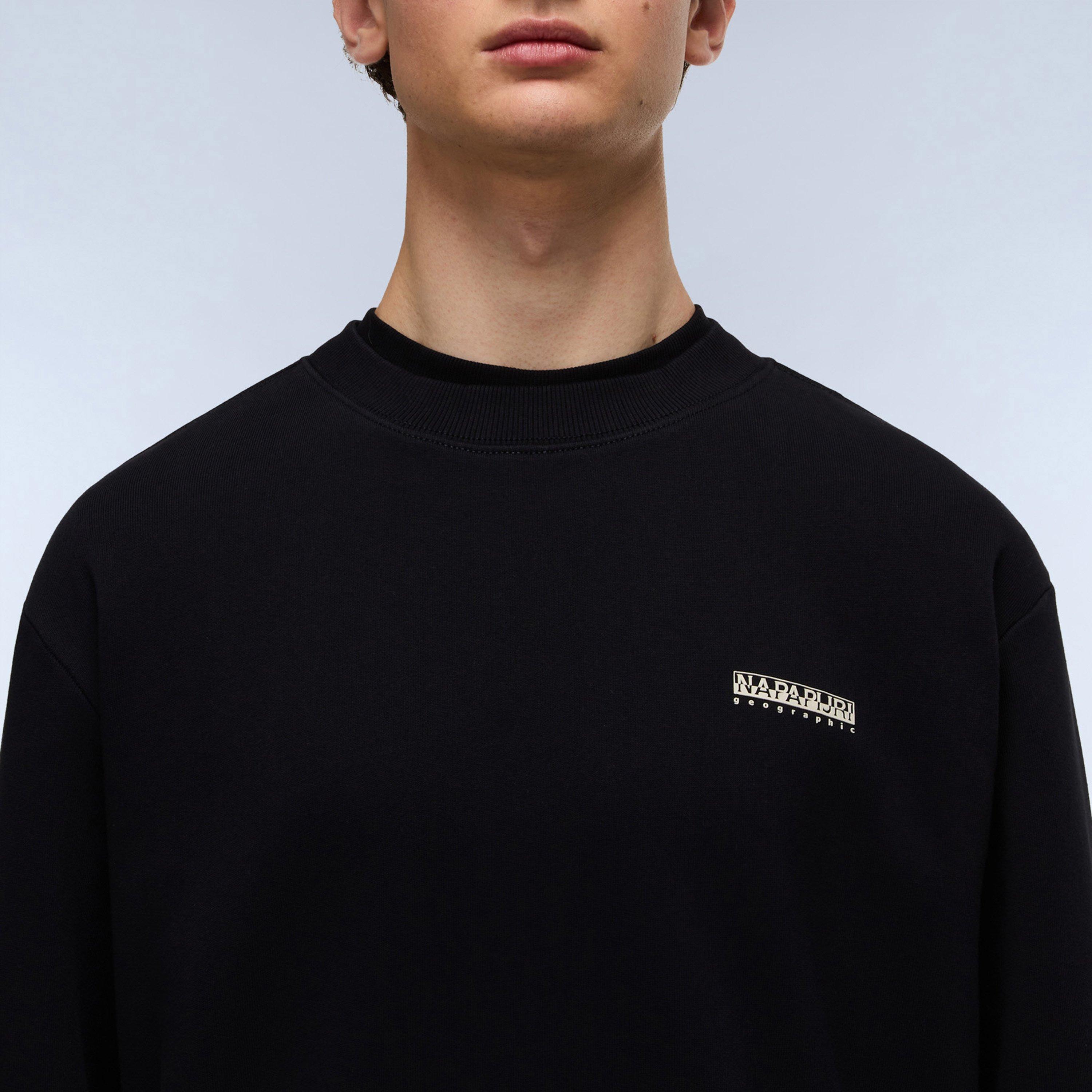 Black Beauty - Napapijri - Mens Small Box Cotton Crew Sweatshirt - 5