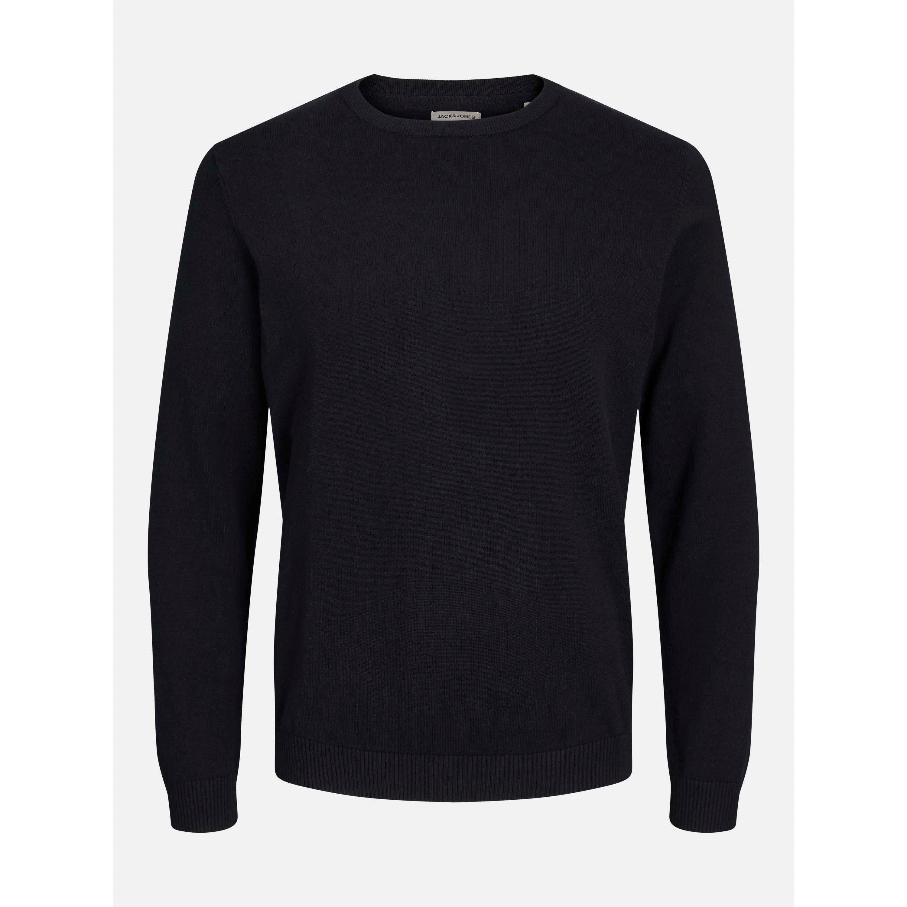 Jack And Jones Men's Jack Basic Crew Knit Plus Size - Black - 3XL