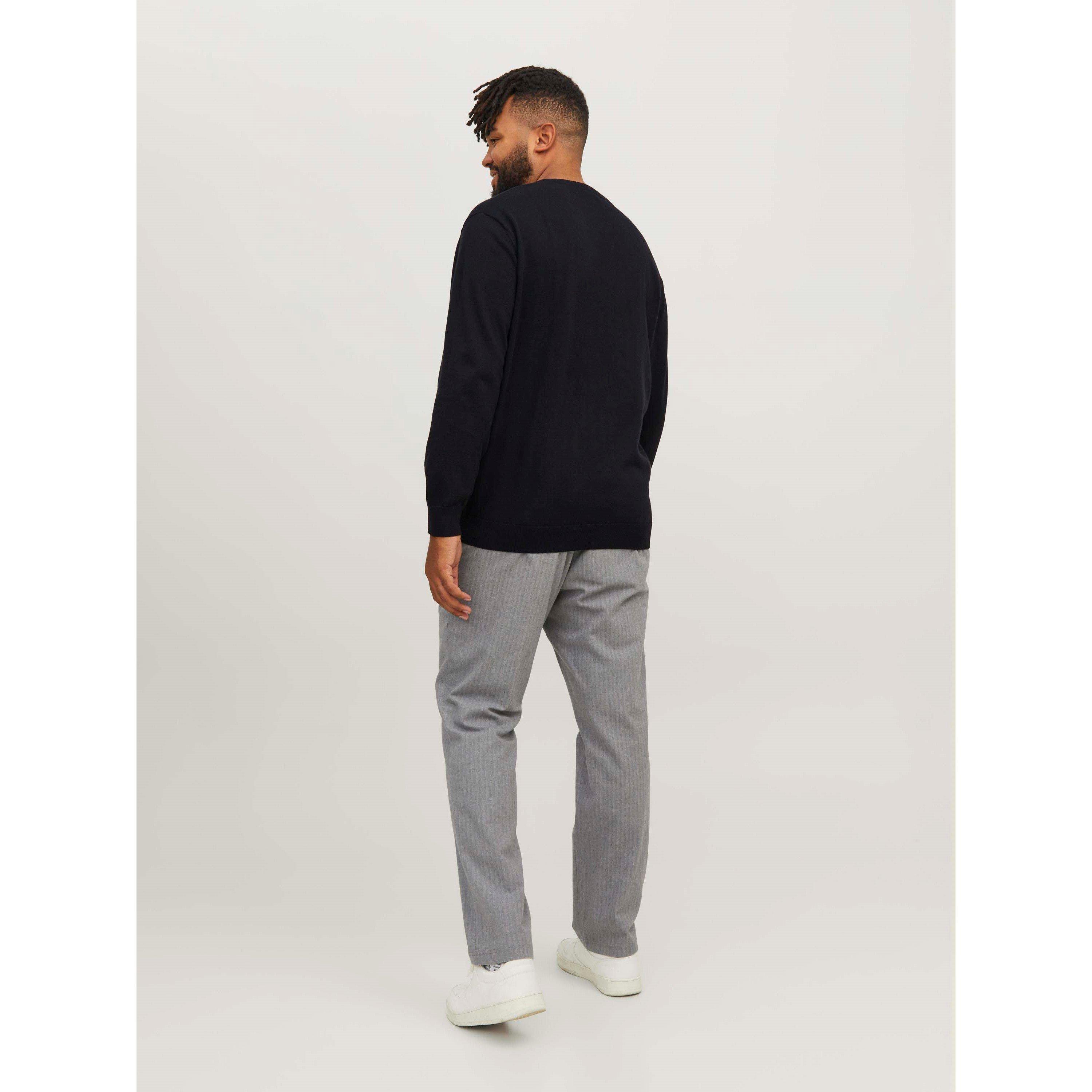 Black - Jack and Jones - Basic Crew Knit Plus Size Mens - 4