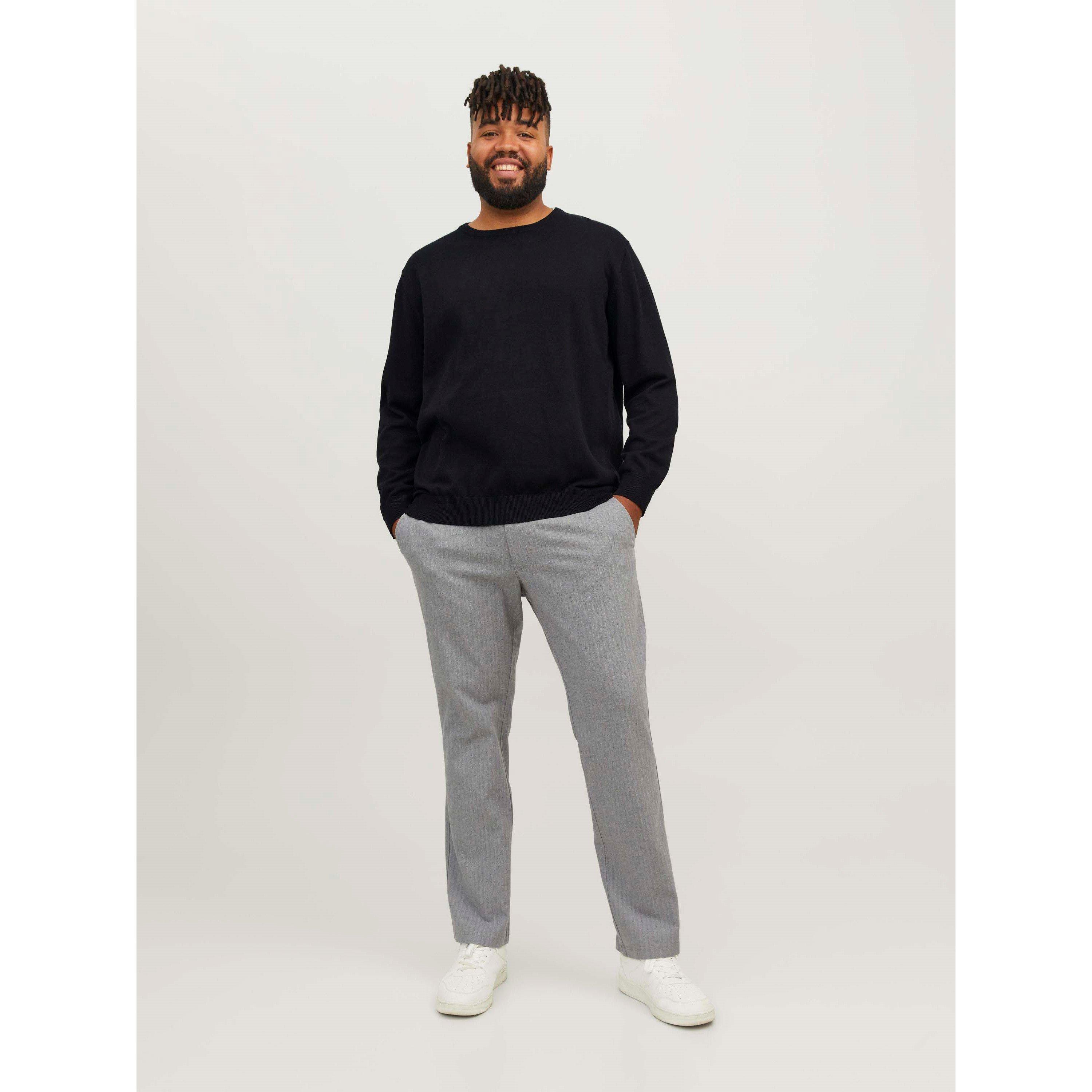 Black - Jack and Jones - Basic Crew Knit Plus Size Mens - 8