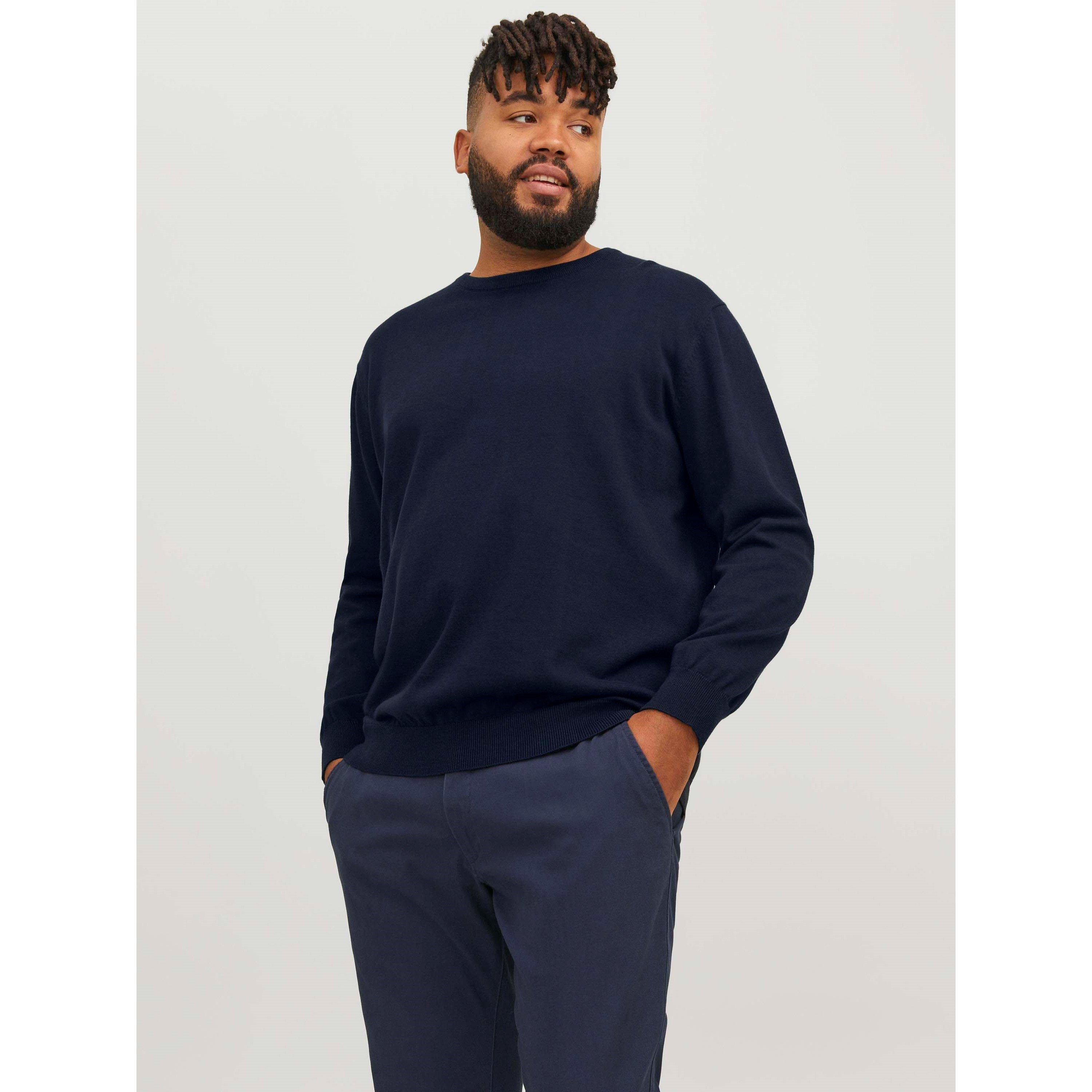 Navy Blazer - Jack and Jones - Jack Basic Crew Knit Plus Size Mens - 3