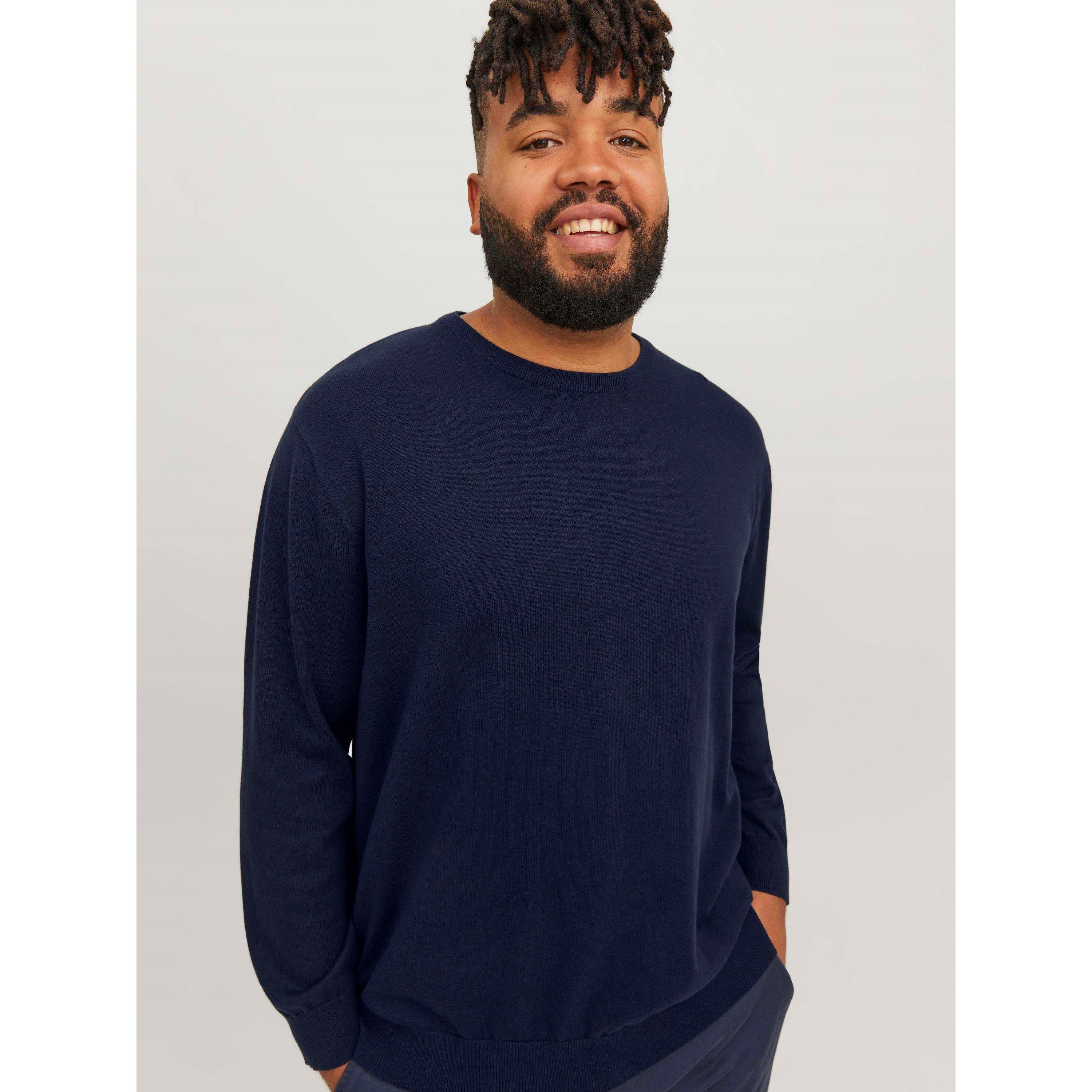 Navy Blazer - Jack and Jones - Jack Basic Crew Knit Plus Size Mens - 7
