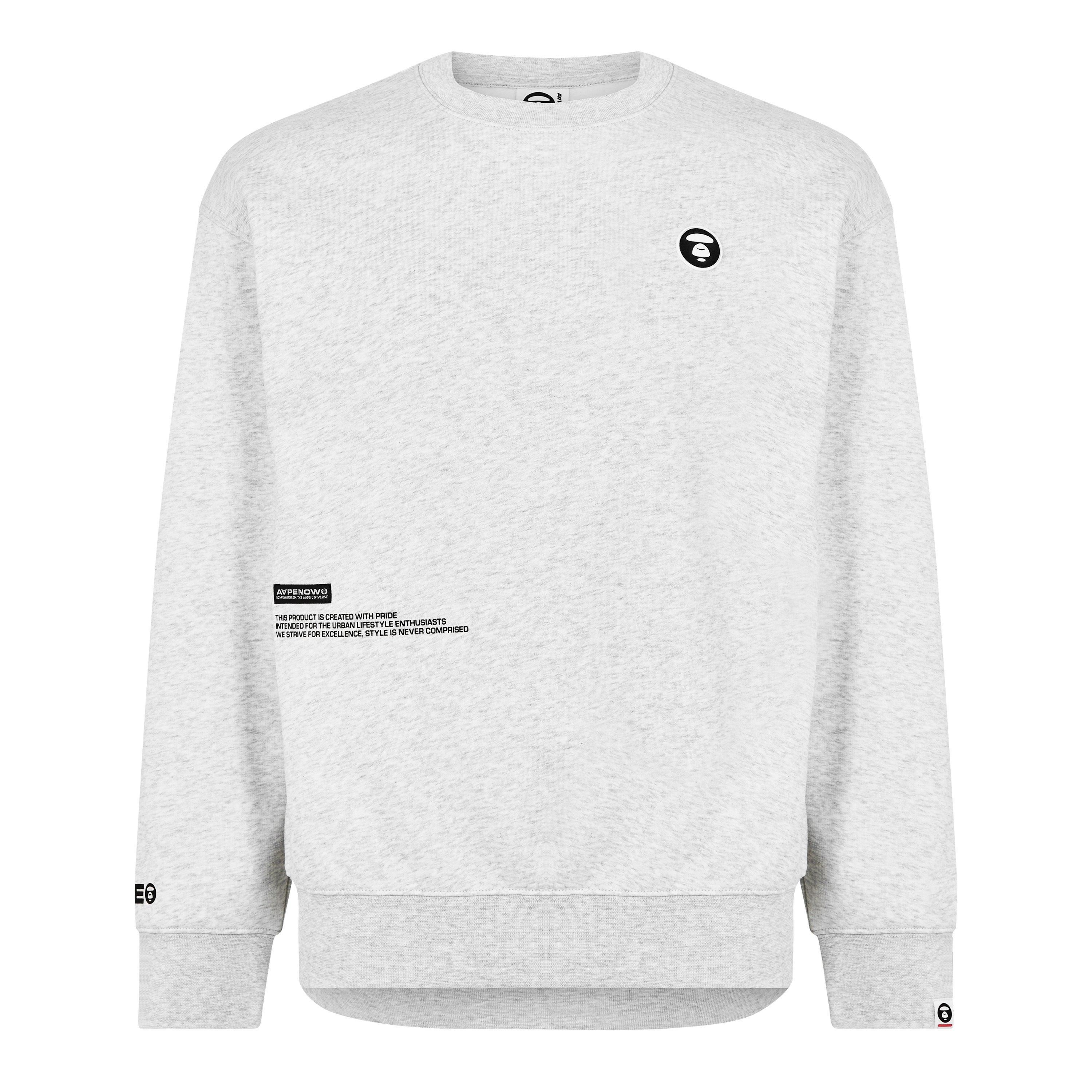 Grey WH2 - AAPE - Moon Face Sweatshirt - 7