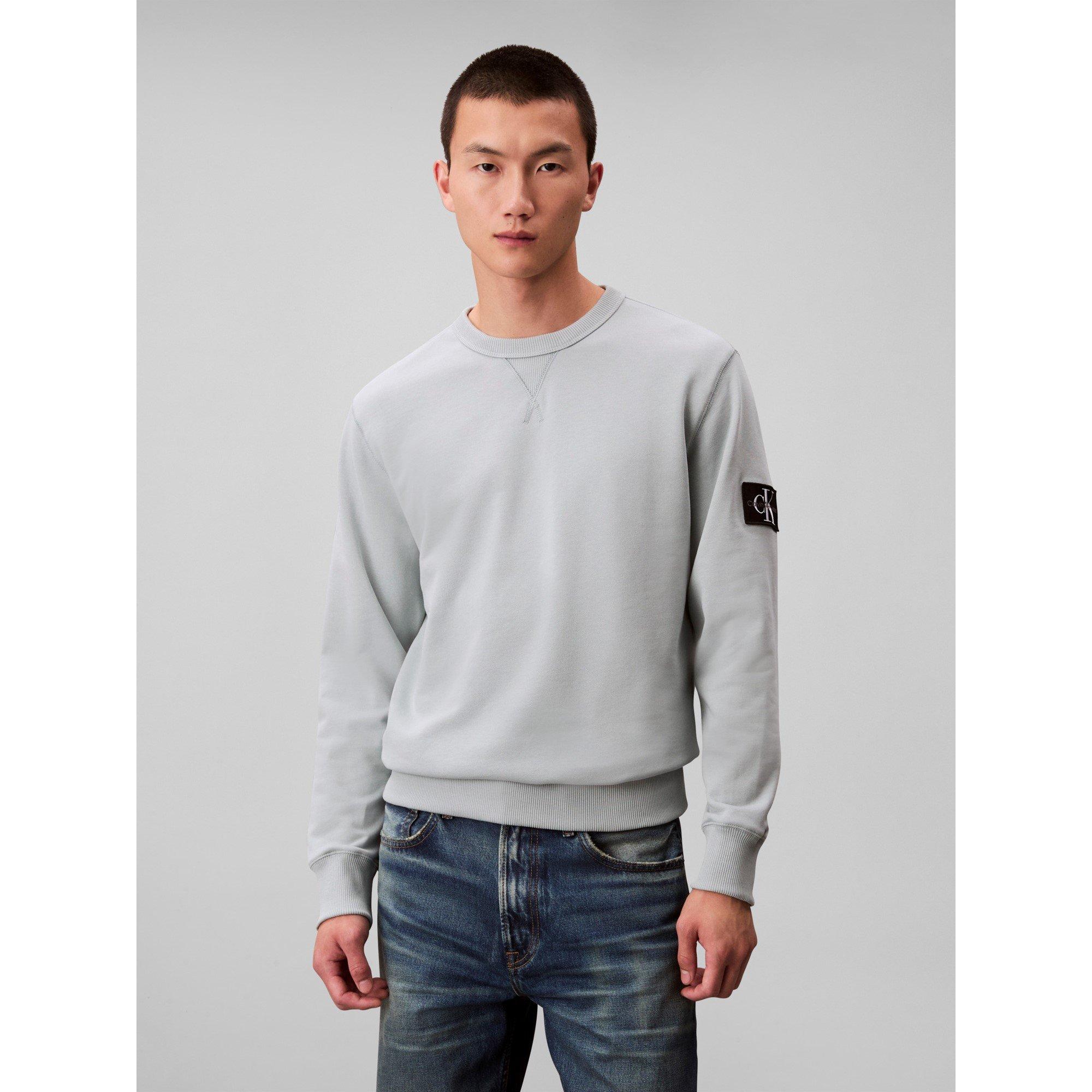 Calvin Klein Jeans Men's Monogram Badge Crew Sweatshirt - Overcast Grey - XS