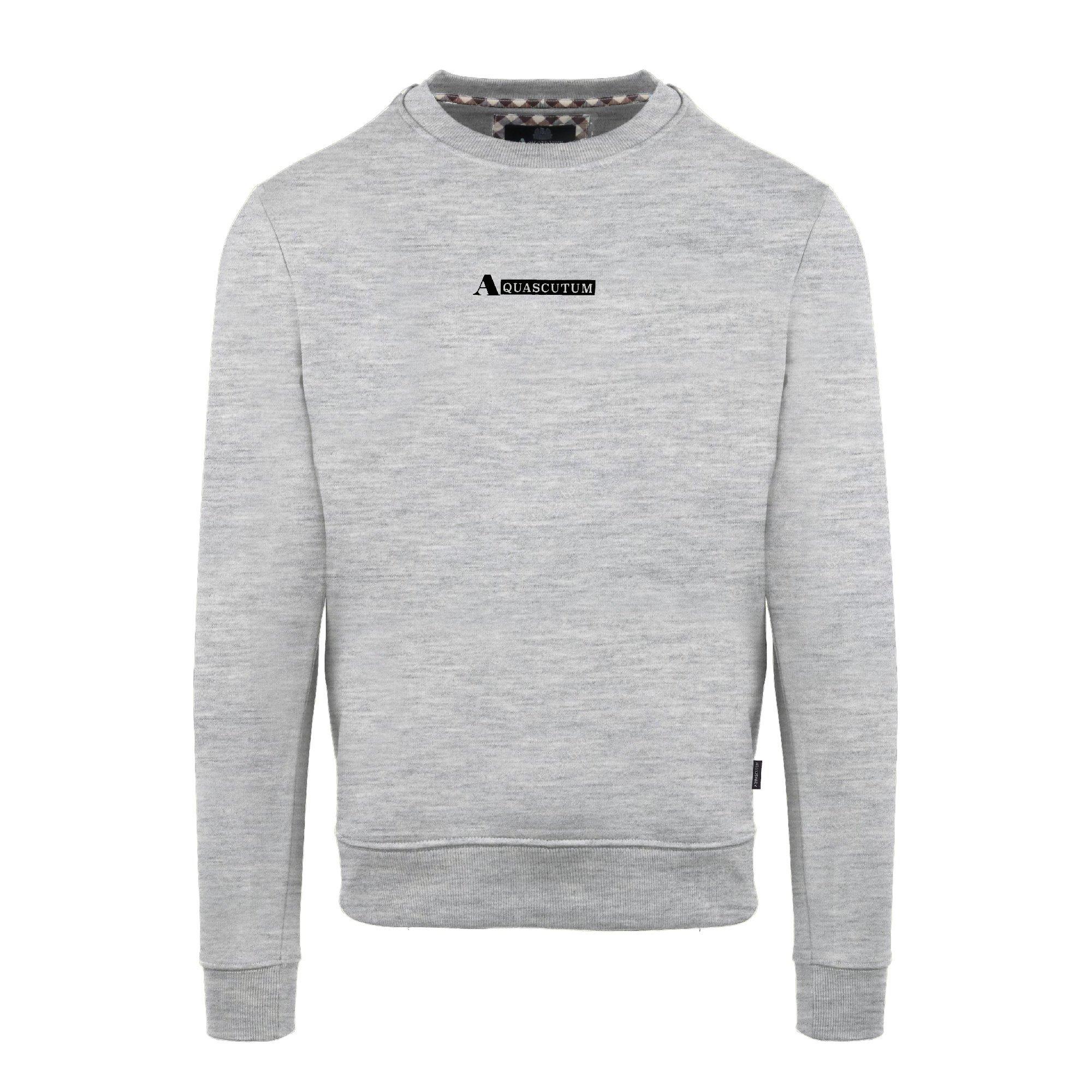 Aquascutum Men's Round Neck Crew Sweatshirt - Grey - Large