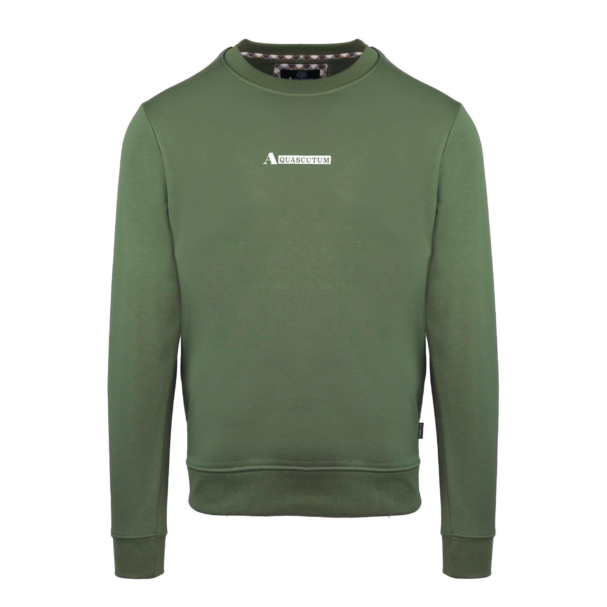 Aquascutum Men's Military Green Roundnck