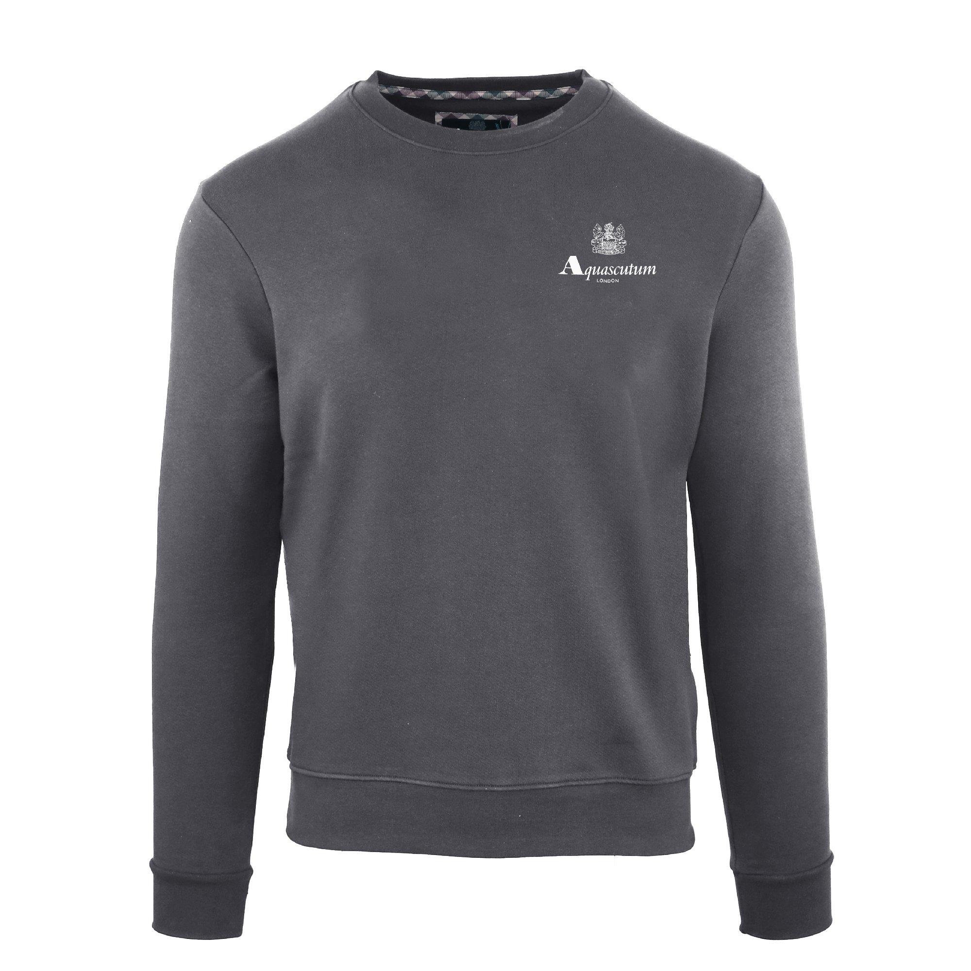 Aquascutum Men's Roundnk Sweat Crew Sweatshirt - Antracite - Small
