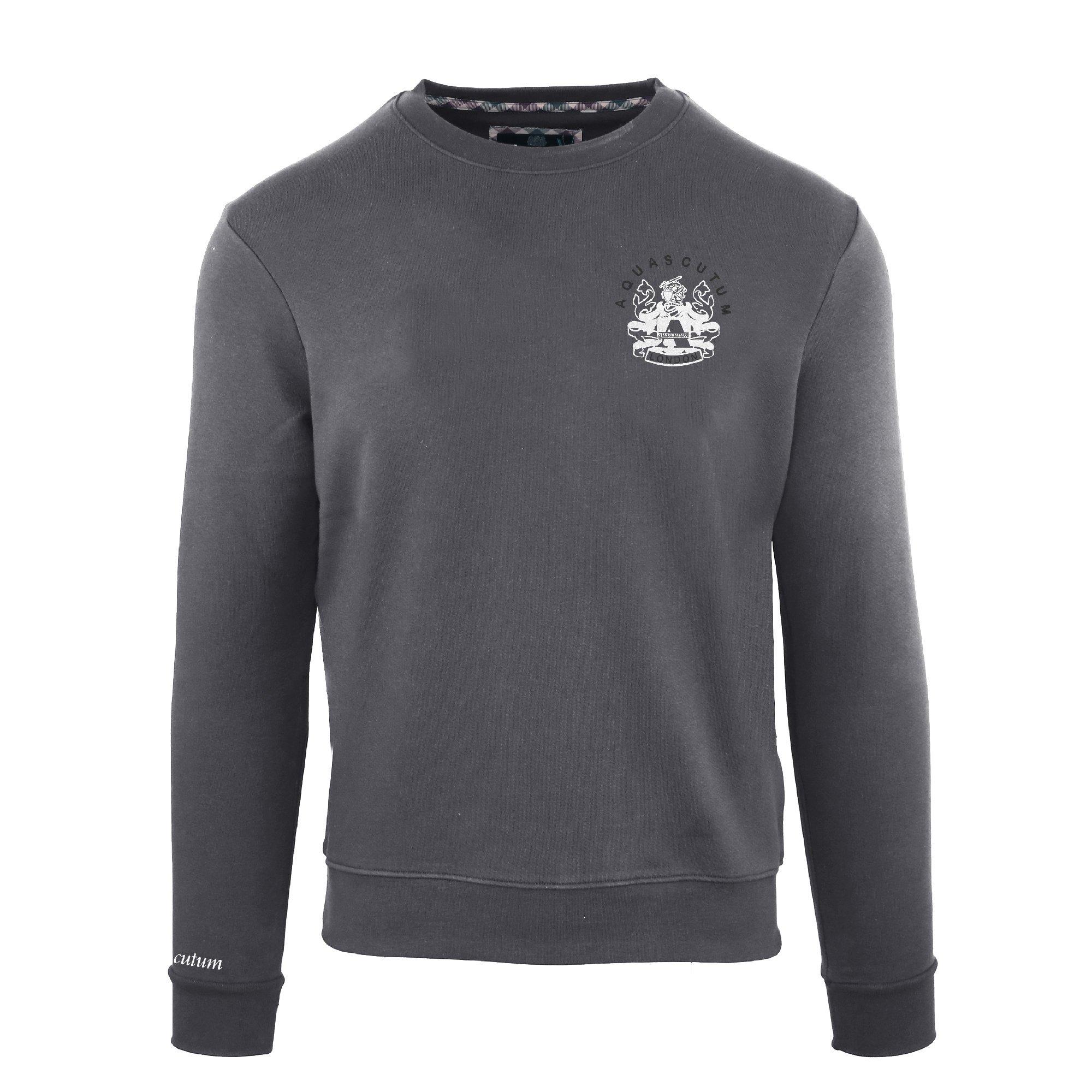 Aquascutum Men's Roundnk Sweat Crew Sweatshirt - Antracite - 2X Large