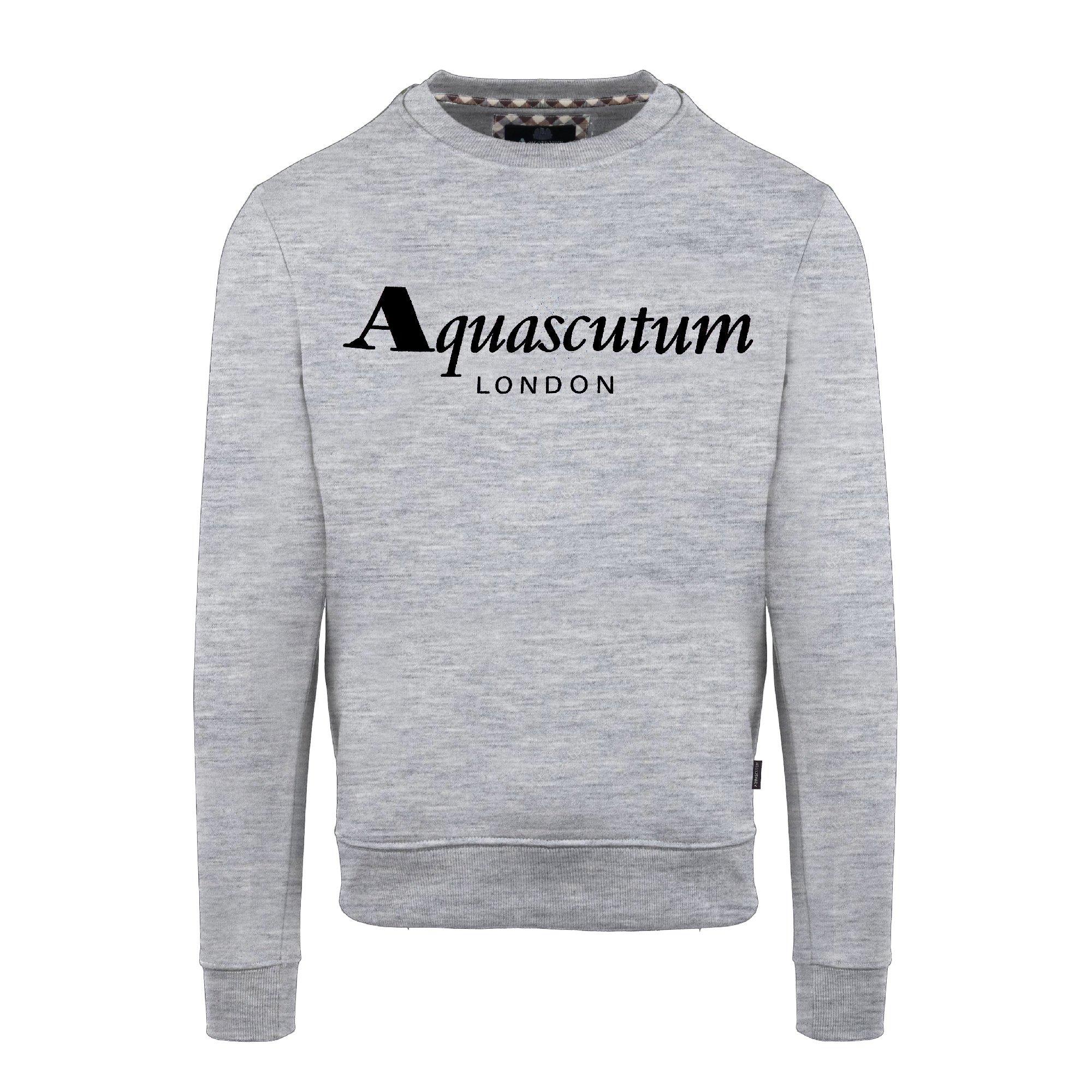 Grey - Aquascutum - Men's Roundneck Sweat Crew Sweatshirt - 1